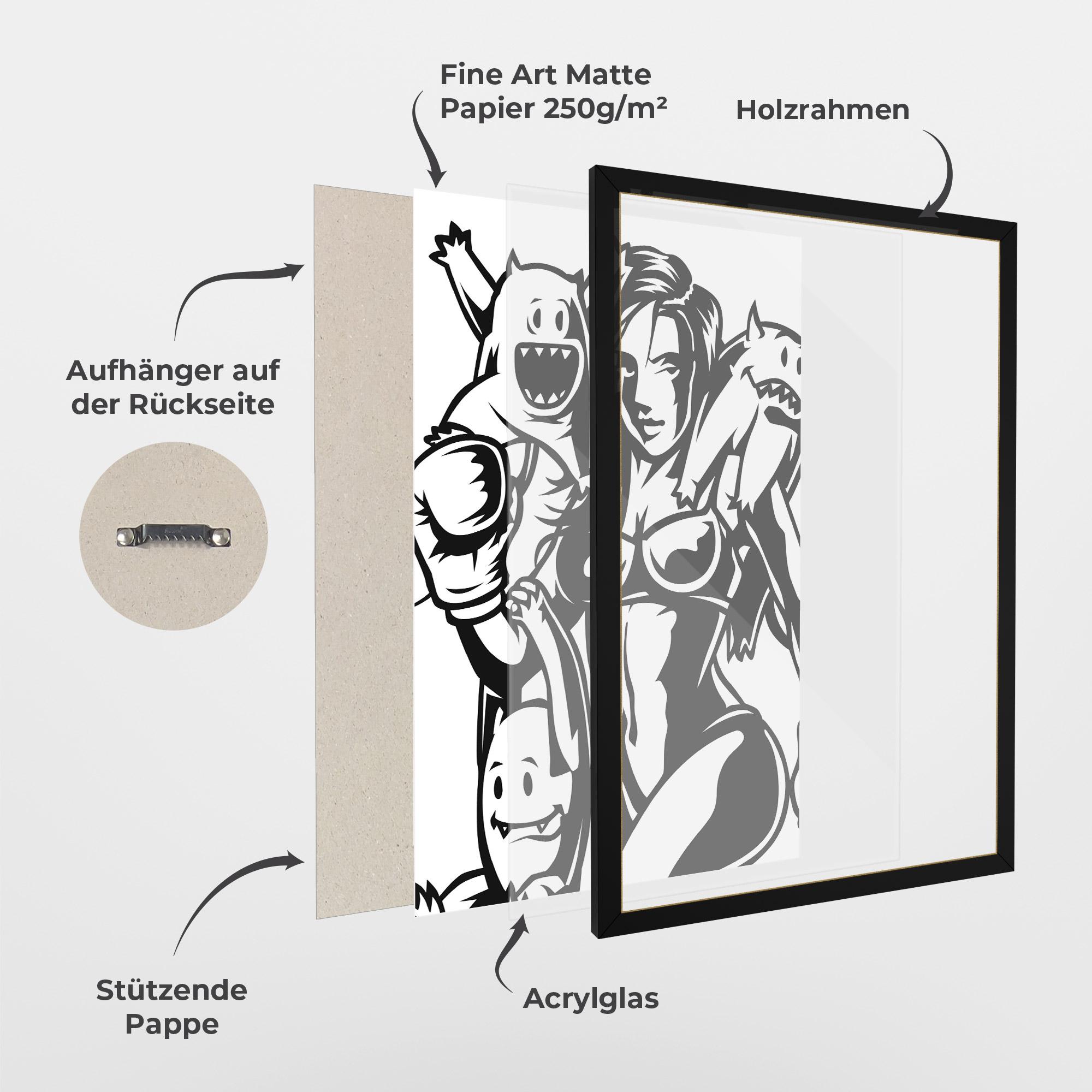 Gerahmte Poster Woman Boxing mockup 1