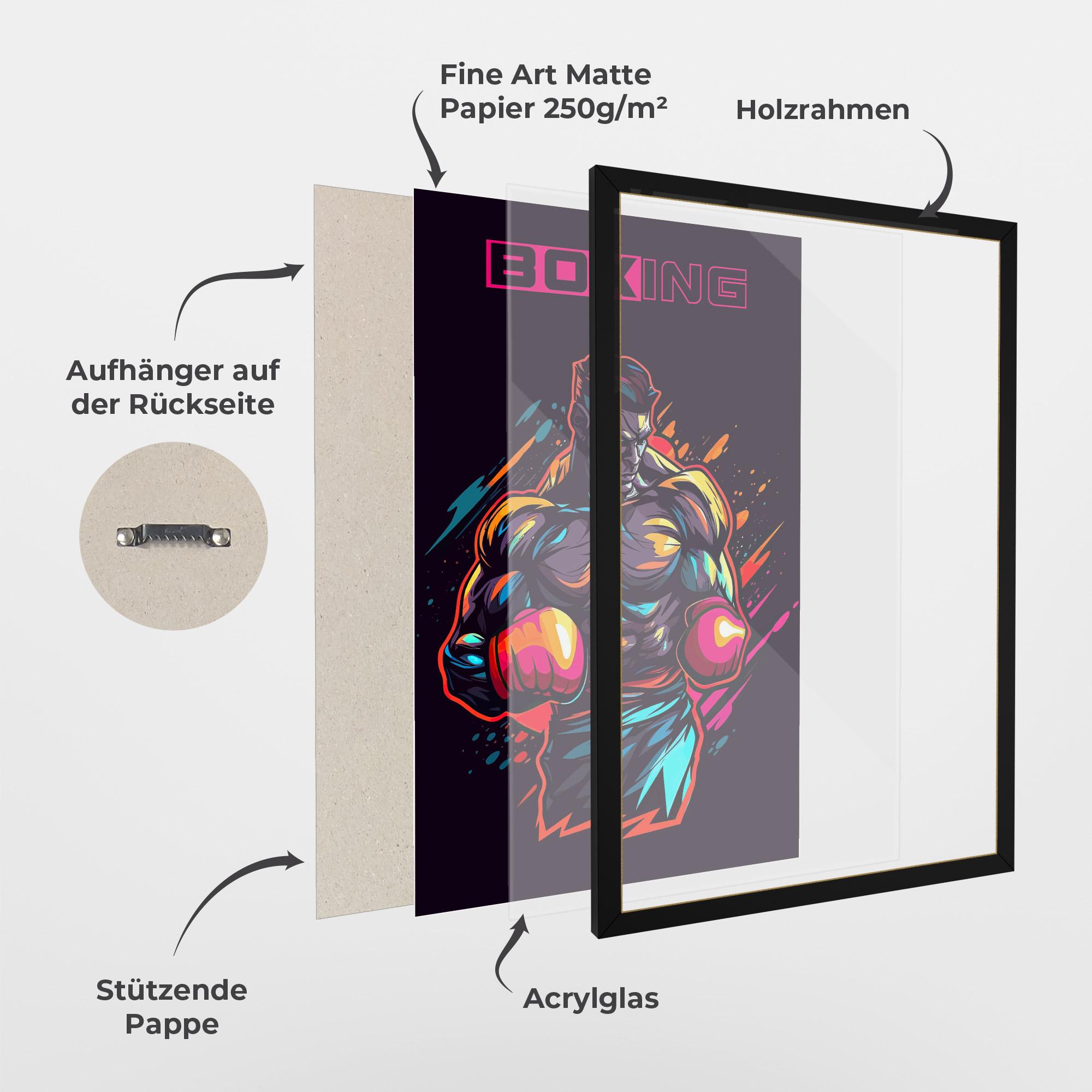 Gerahmte Poster Yellow Light Box mockup 1