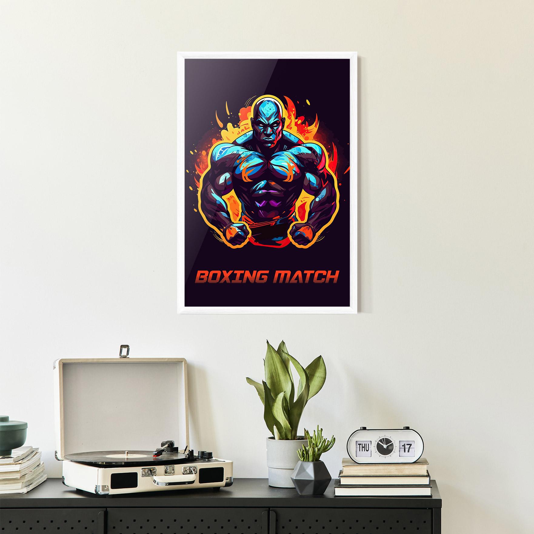 Gerahmte Poster Boxing Strong Match mockup 2