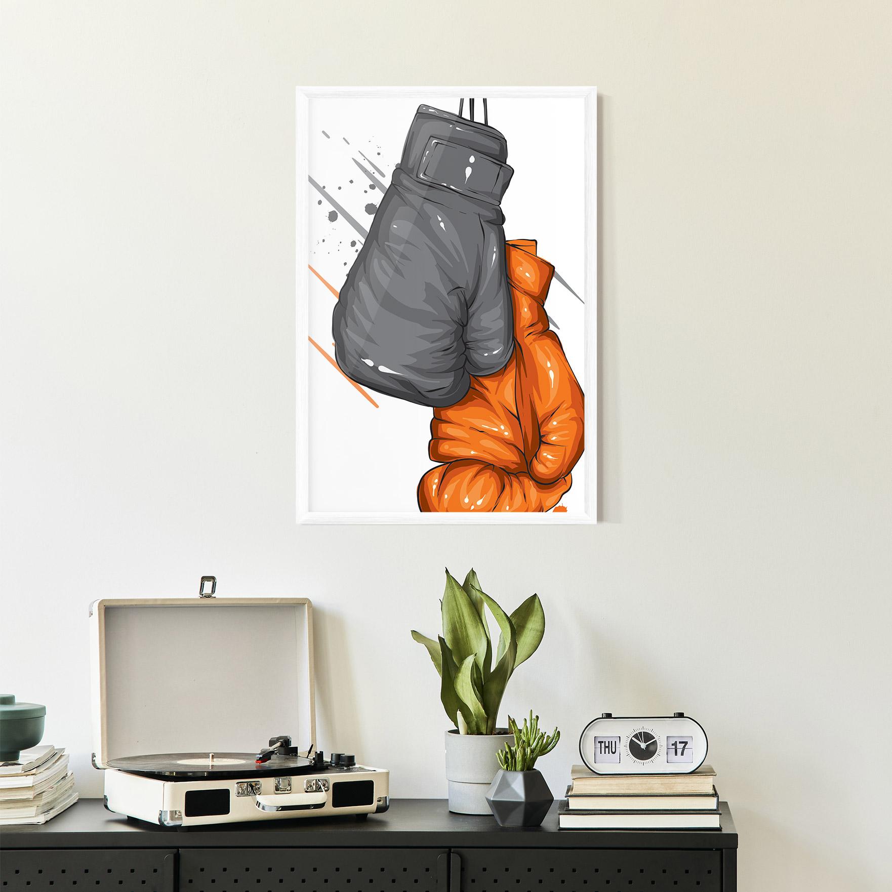 Gerahmte Poster Grey Orange Glove mockup 2