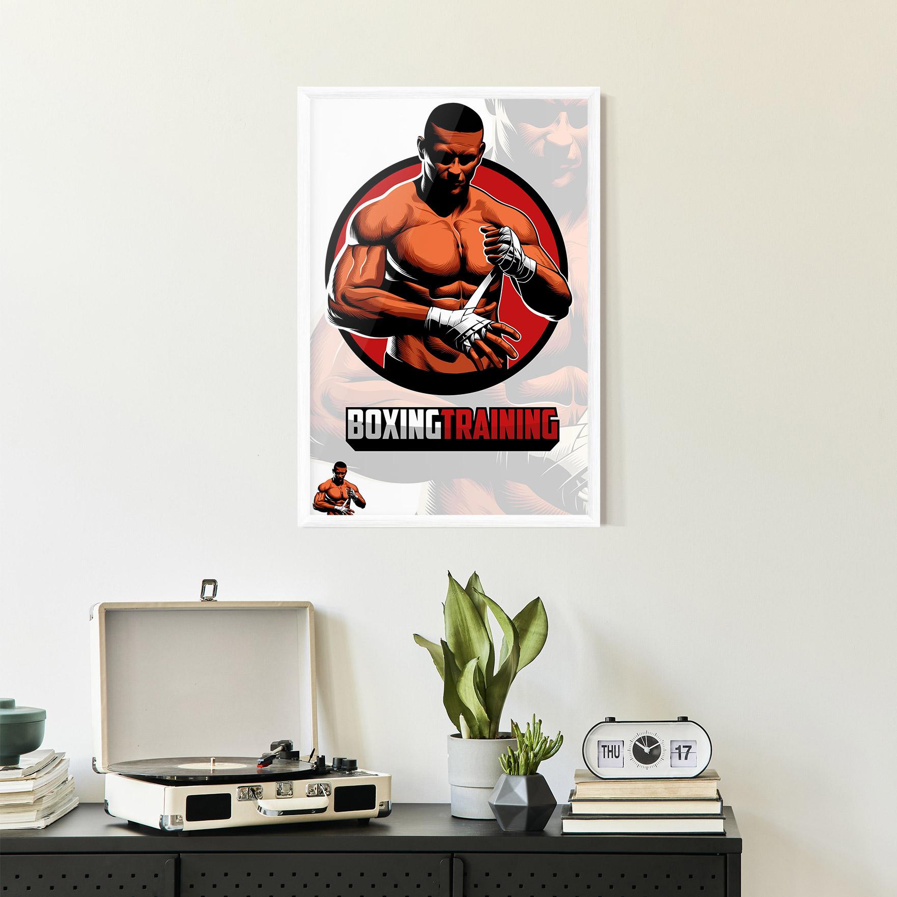 Gerahmte Poster Training Fighter mockup 2