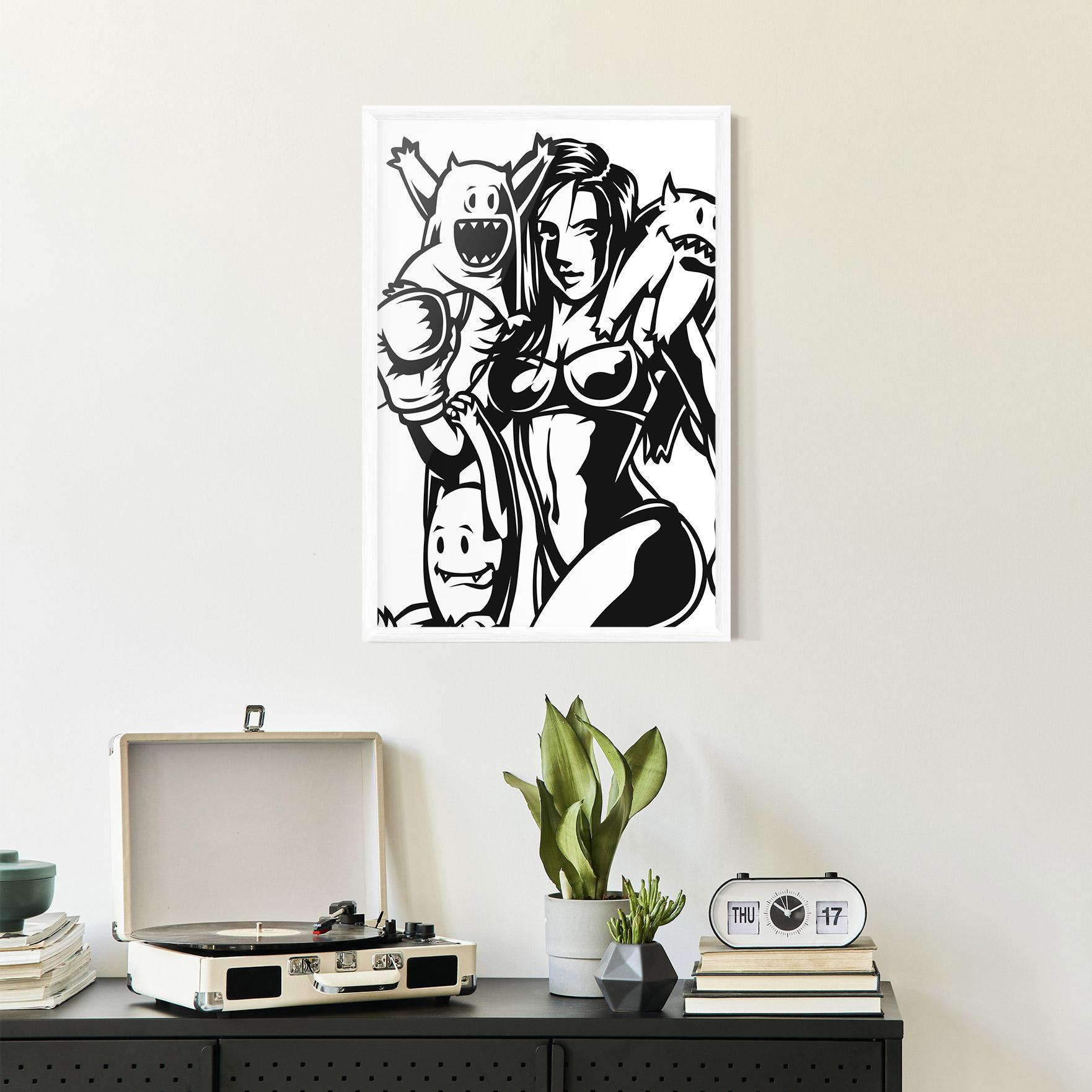 Gerahmte Poster Woman Boxing mockup 2