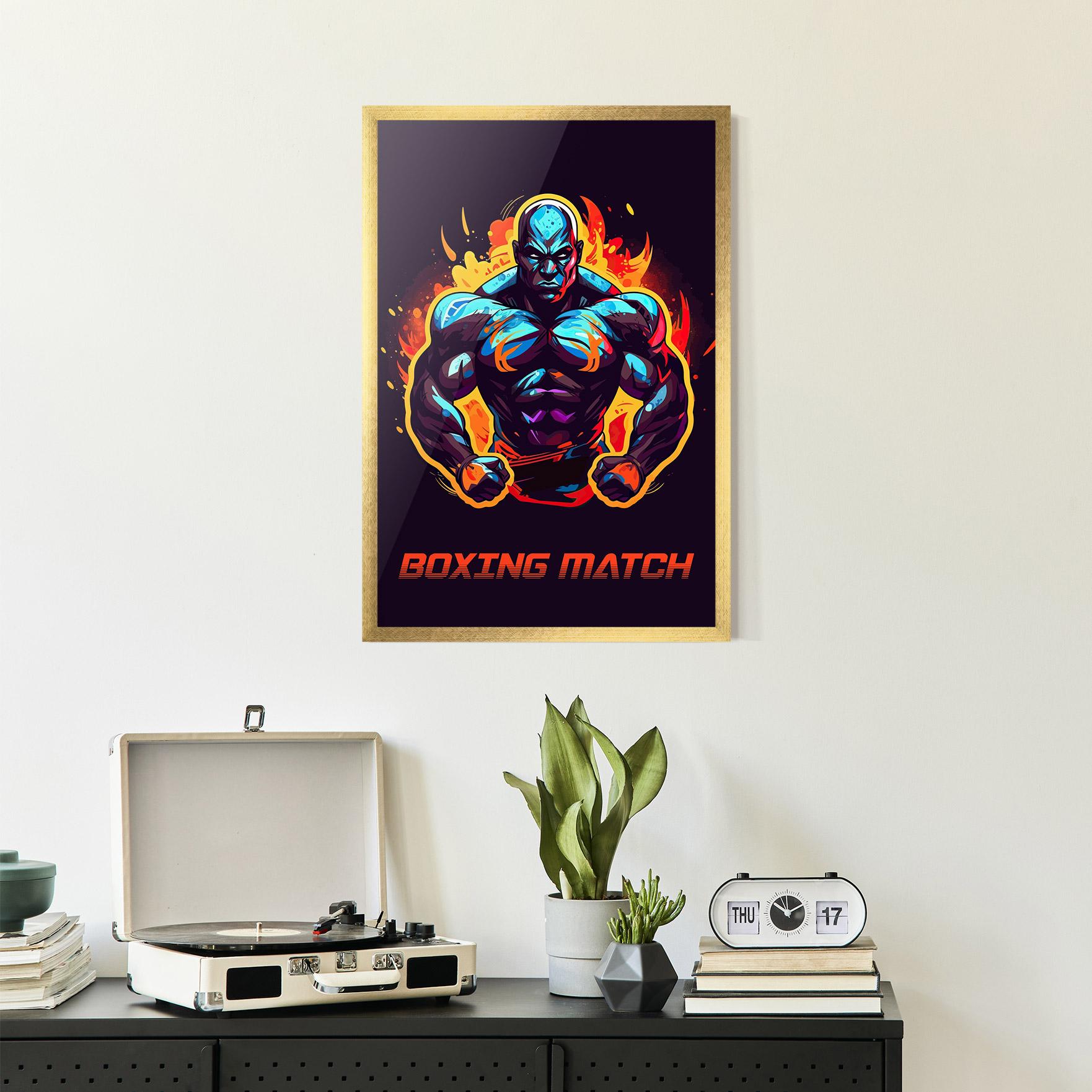 Gerahmte Poster Boxing Strong Match mockup 2