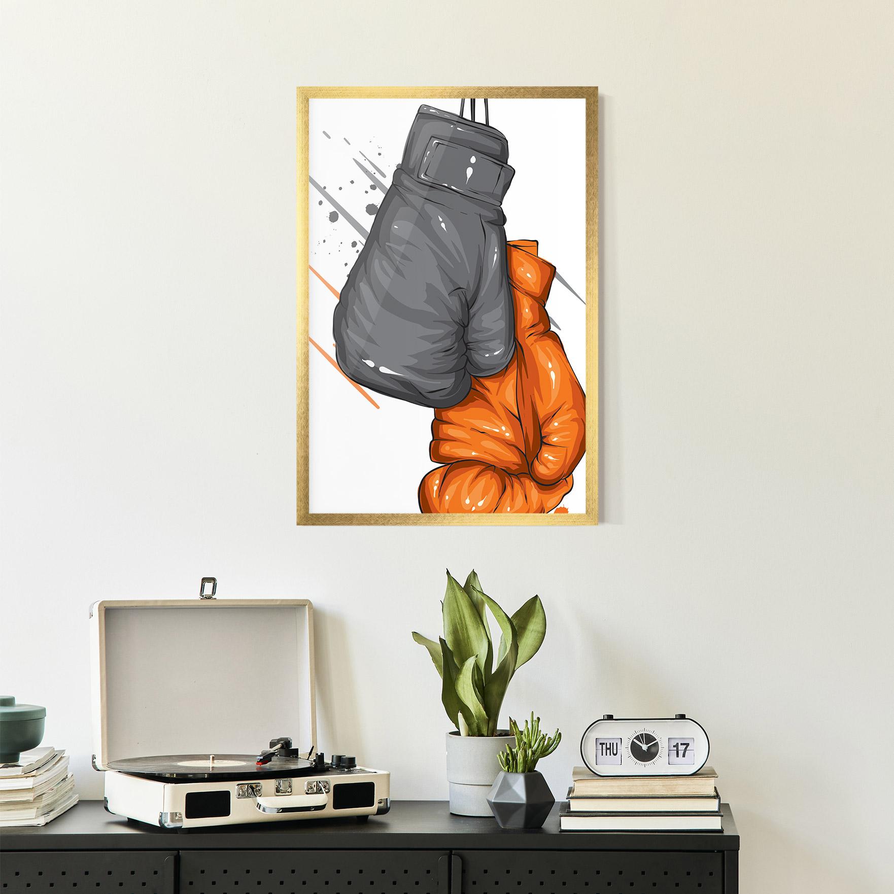 Gerahmte Poster Grey Orange Glove mockup 2