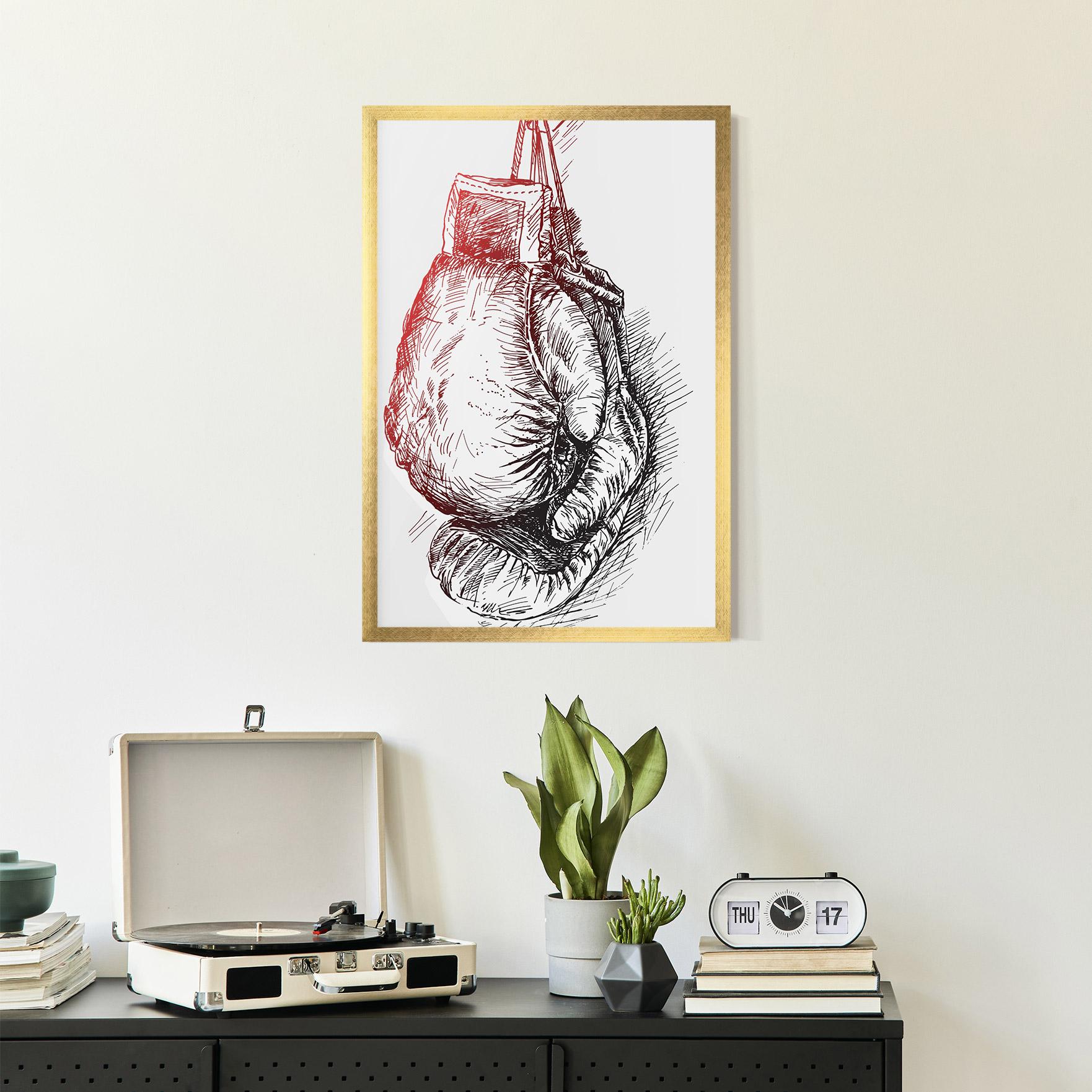 Gerahmte Poster Old Boxing Gloves mockup 2