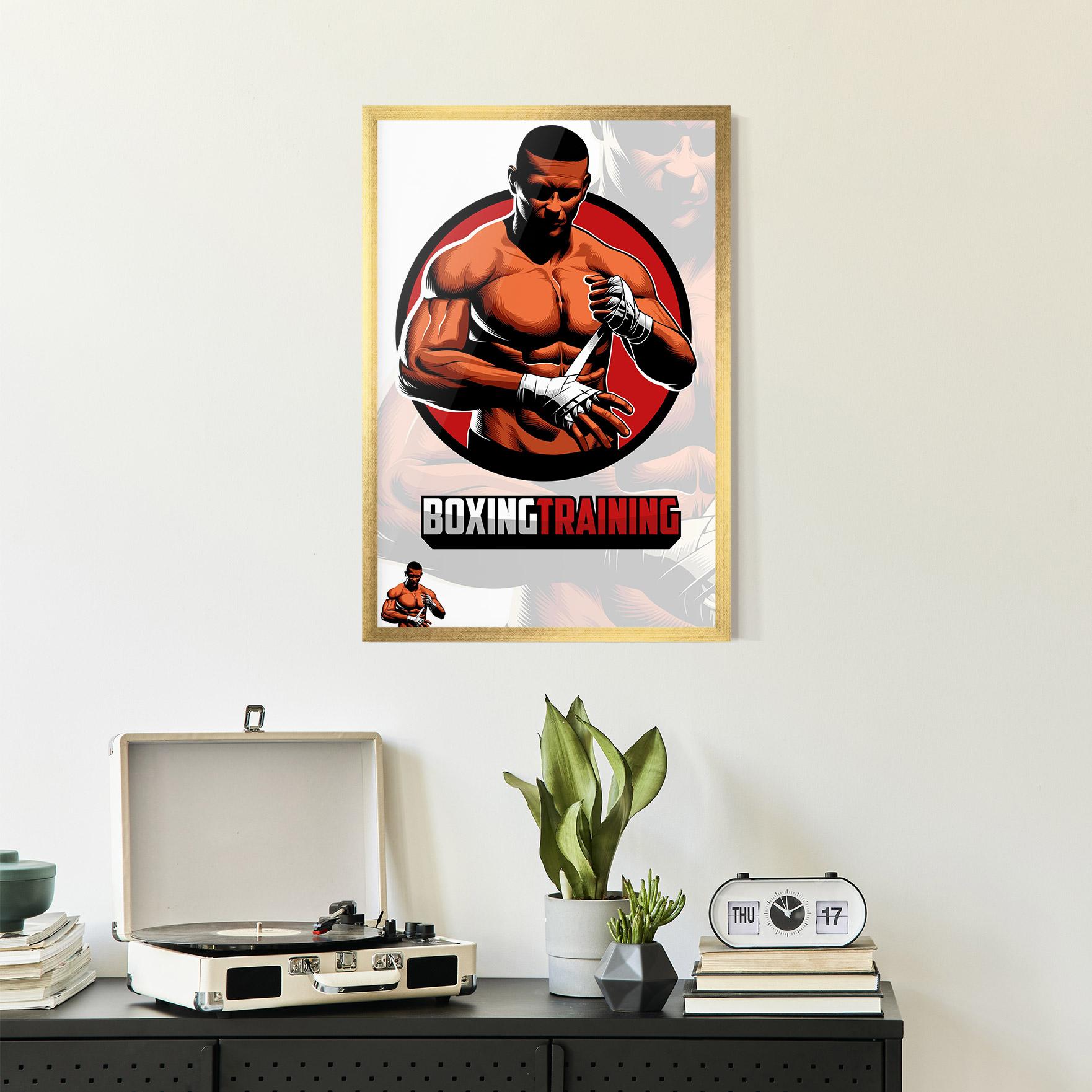 Gerahmte Poster Training Fighter mockup 2