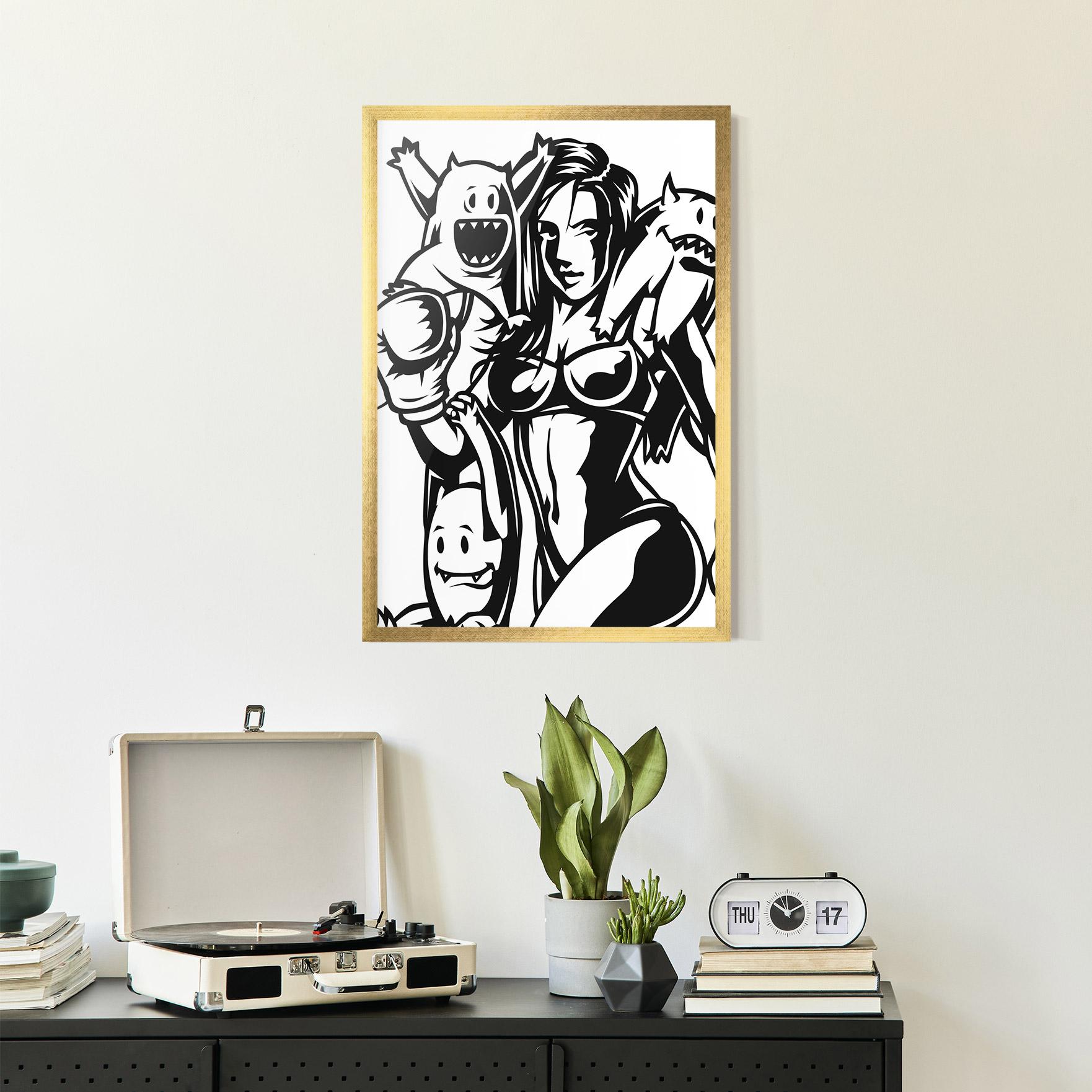 Gerahmte Poster Woman Boxing mockup 2