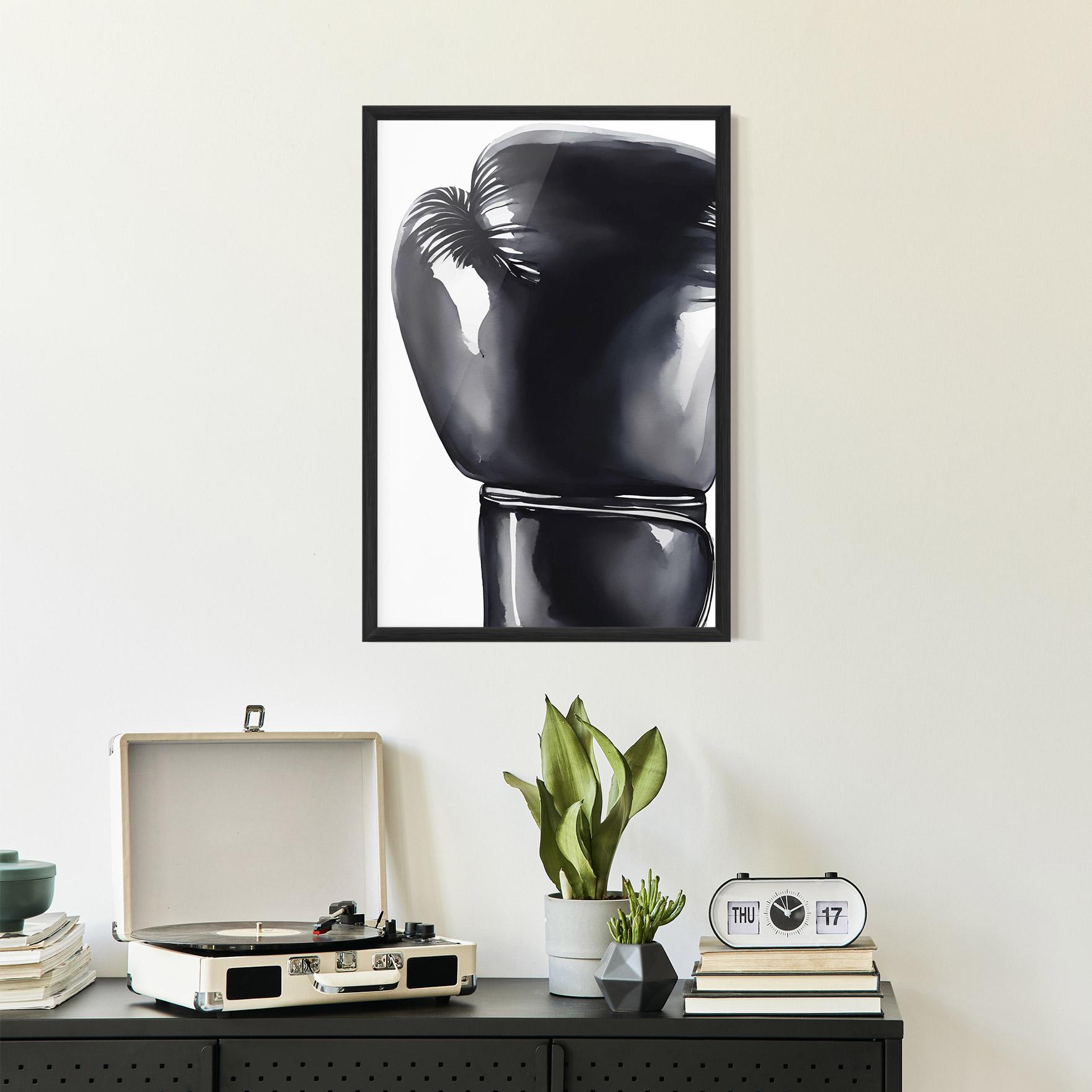 Gerahmte Poster Black Box Glove mockup 2