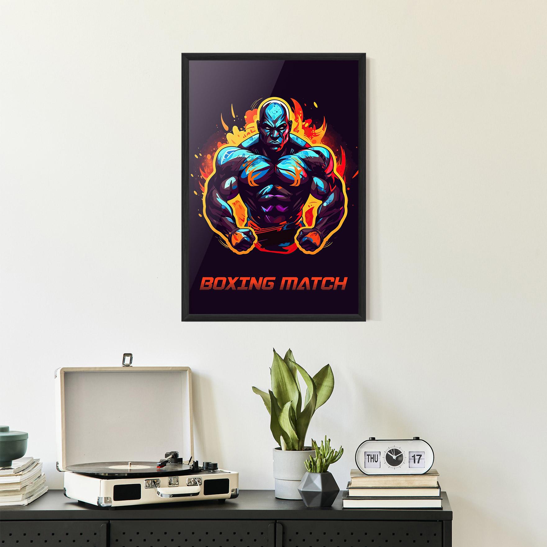 Gerahmte Poster Boxing Strong Match mockup 2