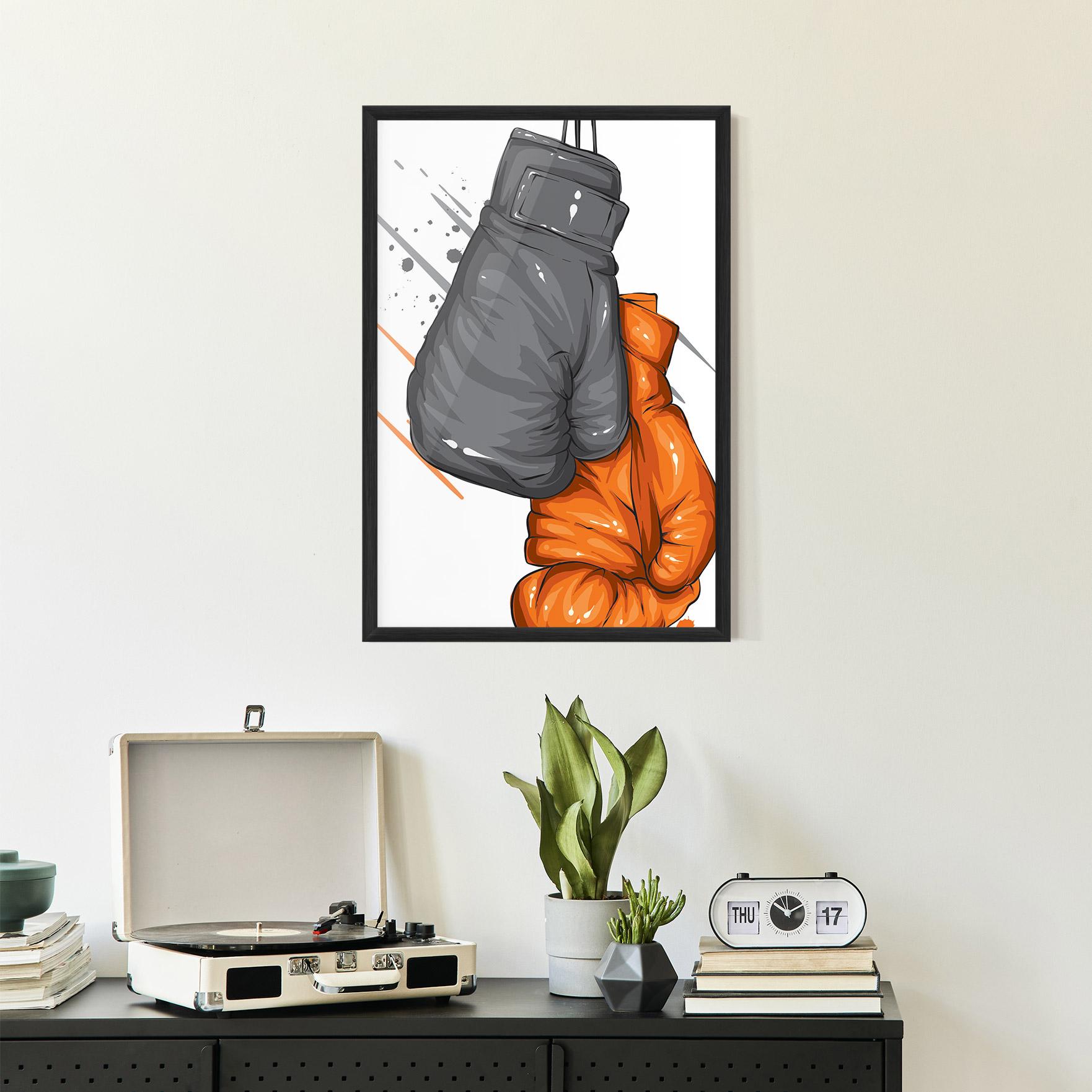 Gerahmte Poster Grey Orange Glove mockup 2