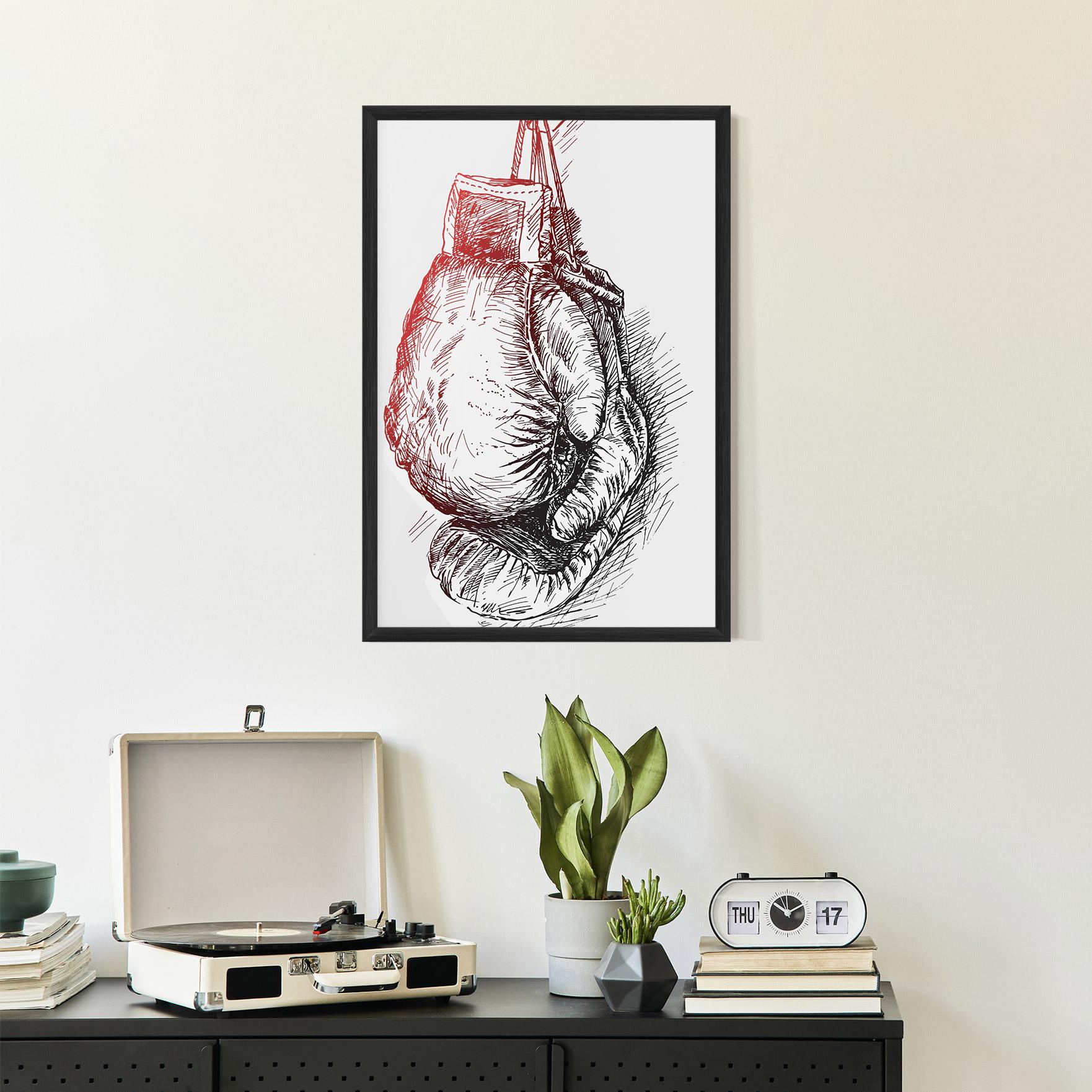 Gerahmte Poster Old Boxing Gloves mockup 2