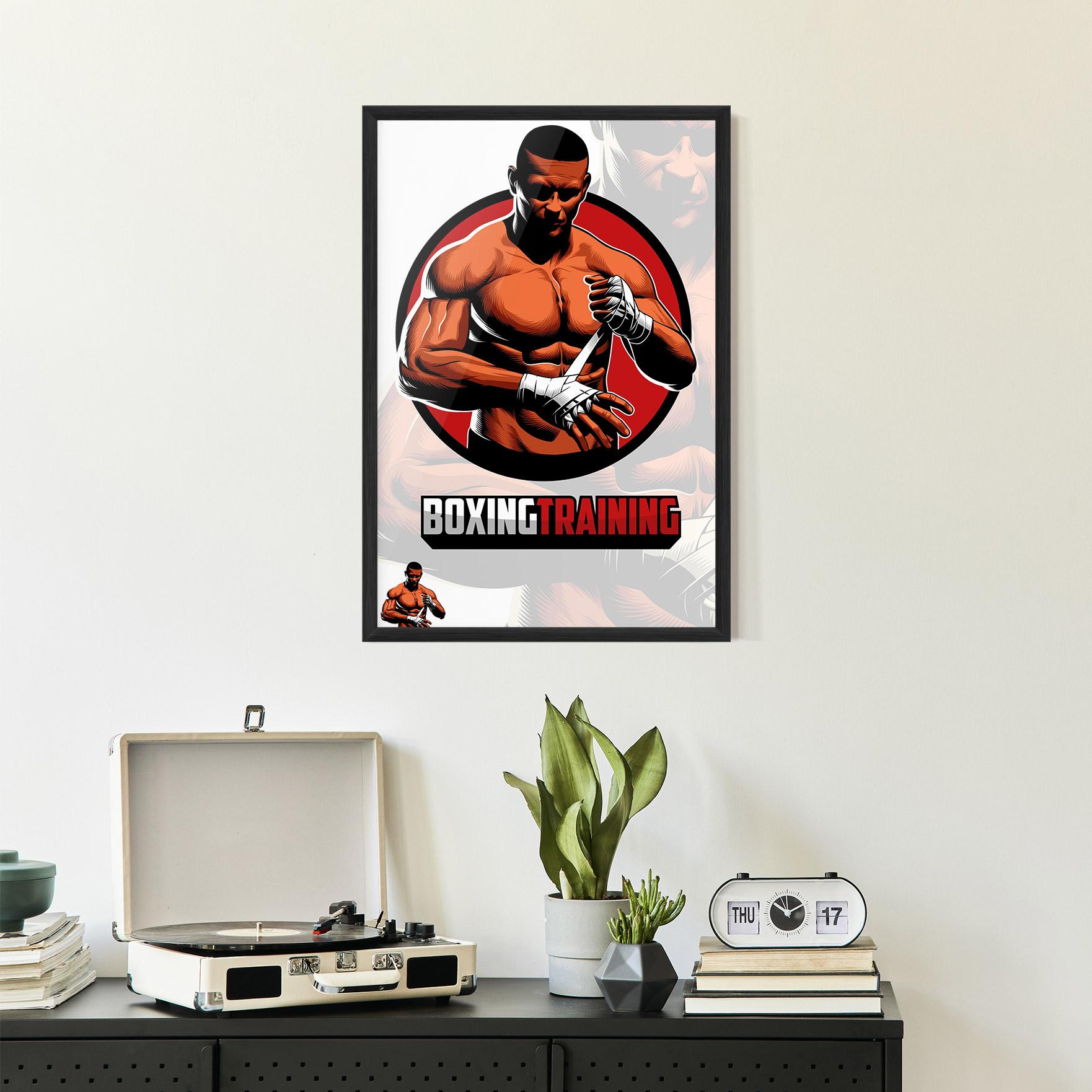 Gerahmte Poster Training Fighter mockup 2