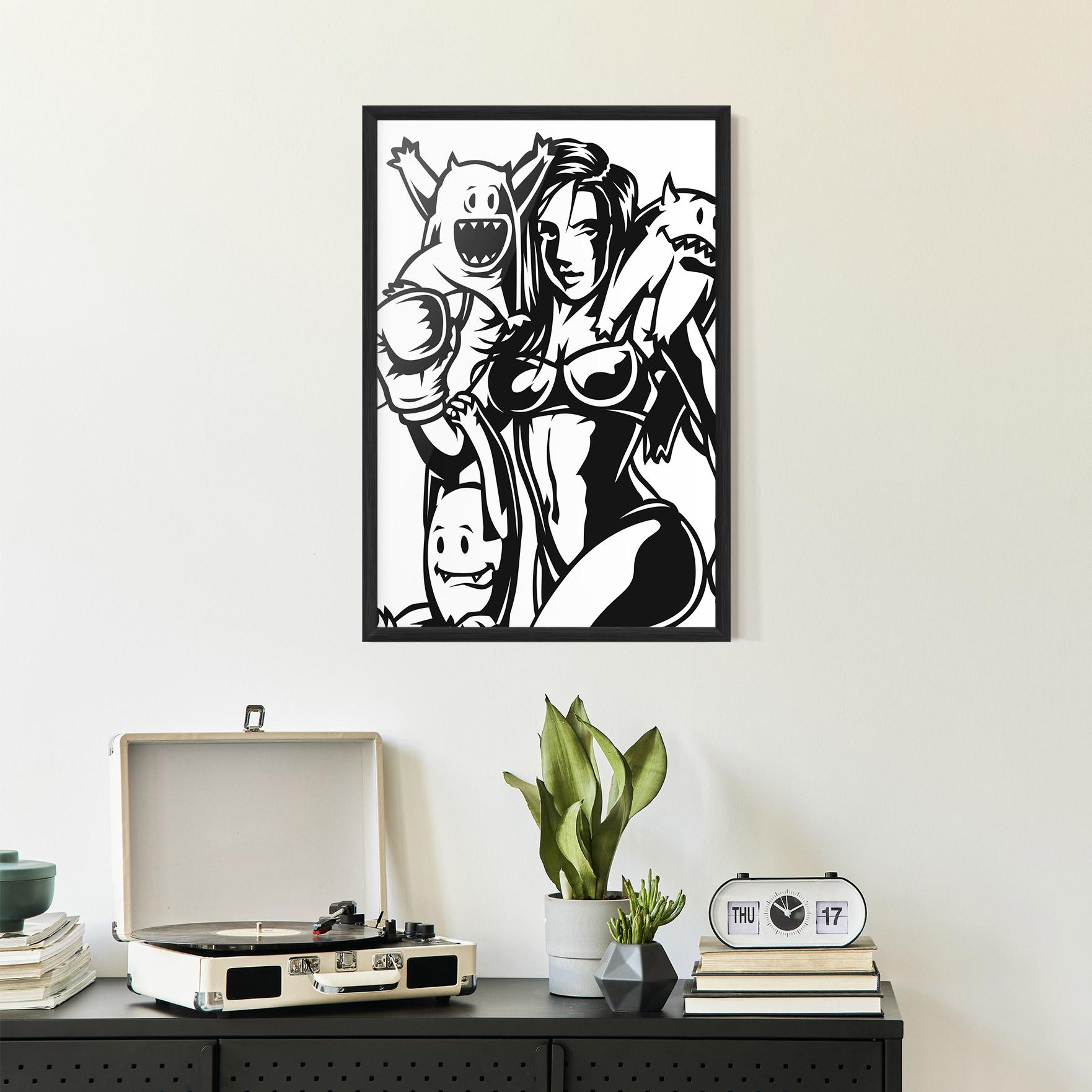 Gerahmte Poster Woman Boxing mockup 2