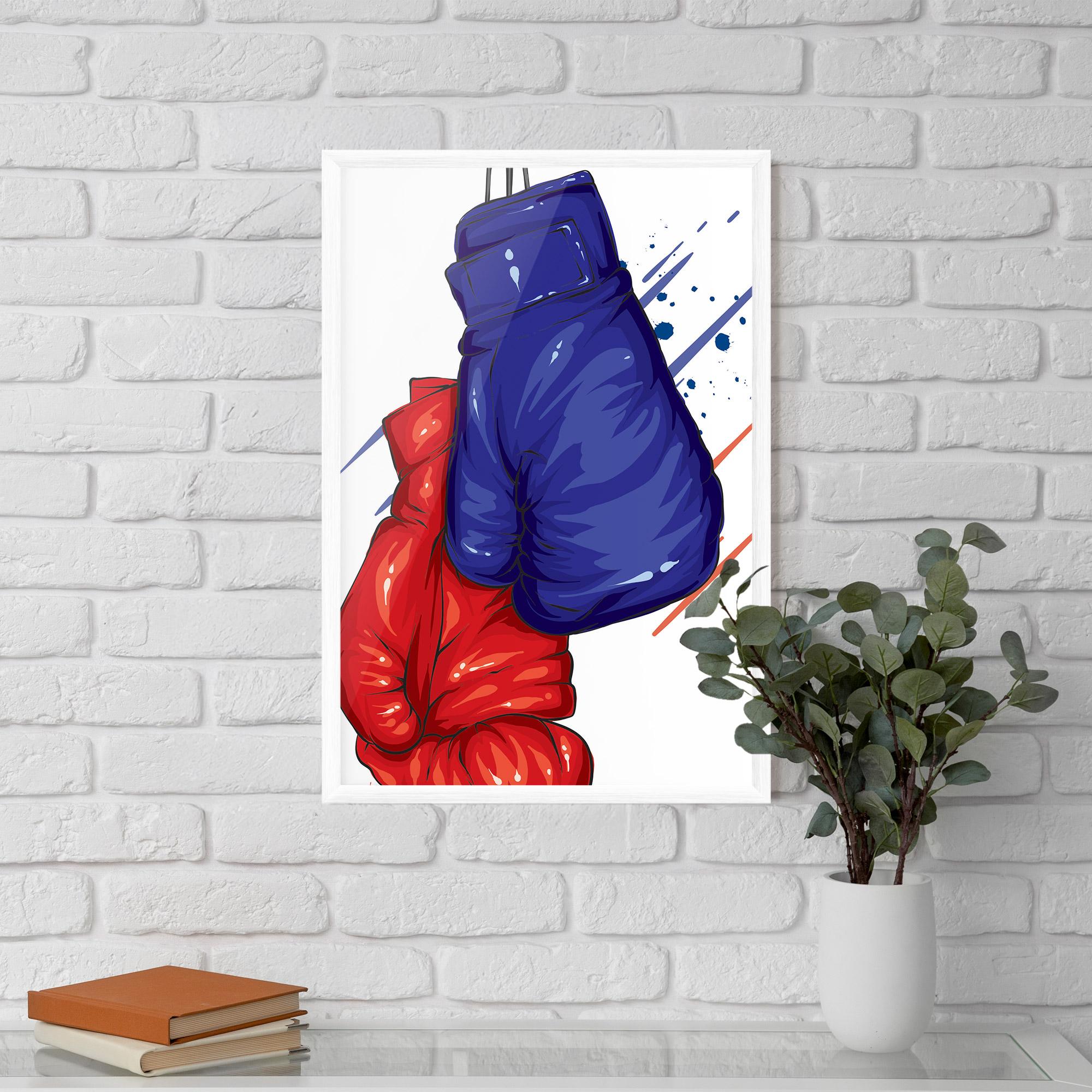 Gerahmte Poster Blue Red Gloves mockup 5