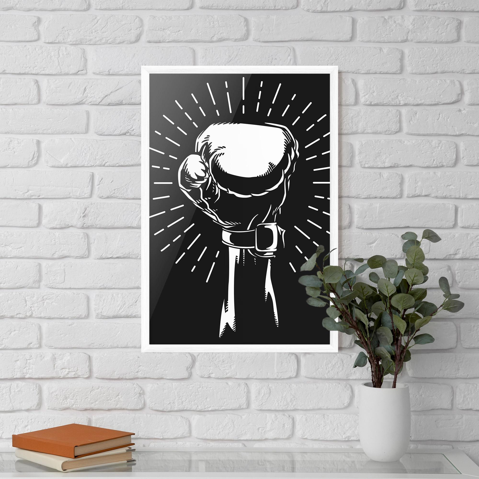 Gerahmte Poster Grey Hand Boxing mockup 5