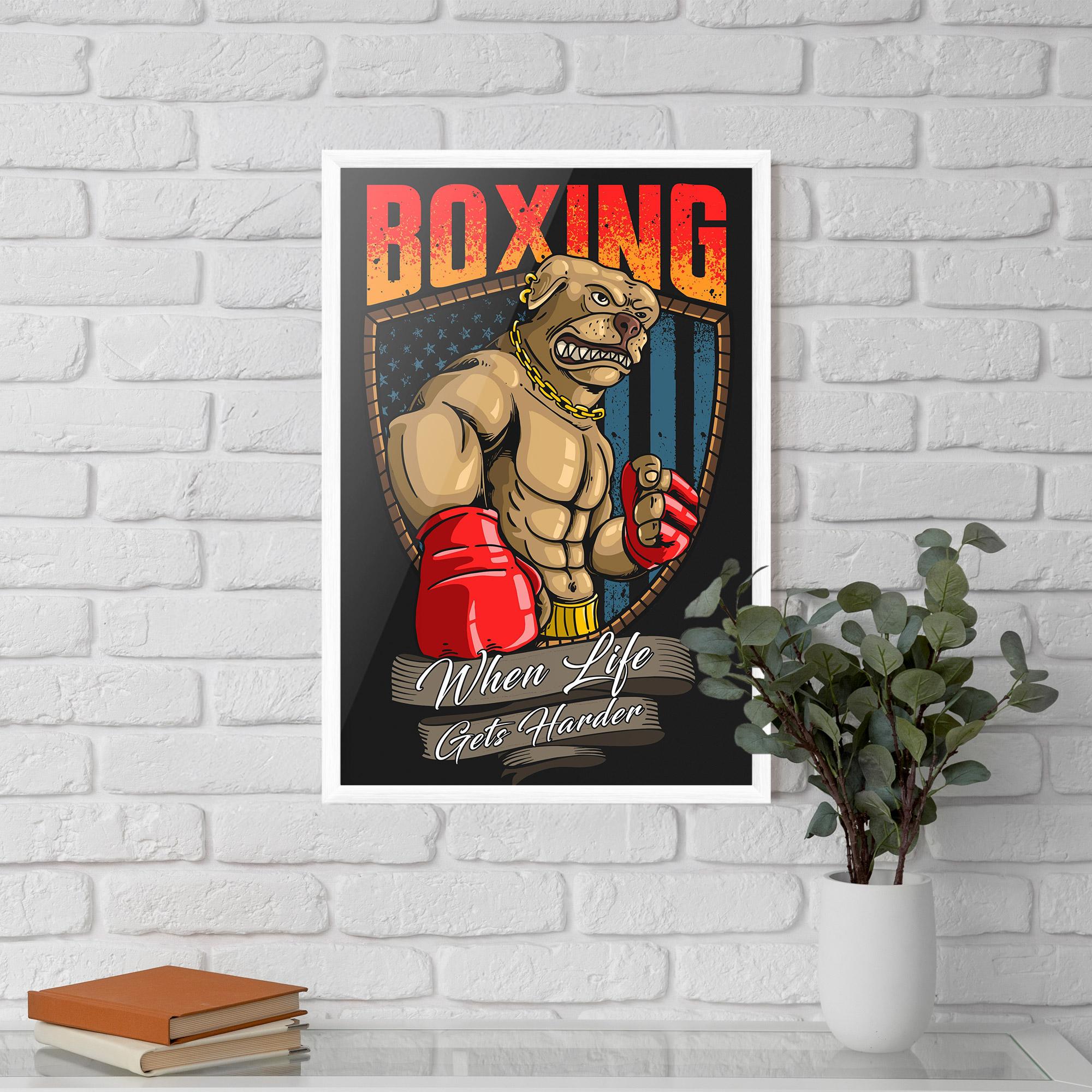 Gerahmte Poster Pitbull Boxer mockup 5