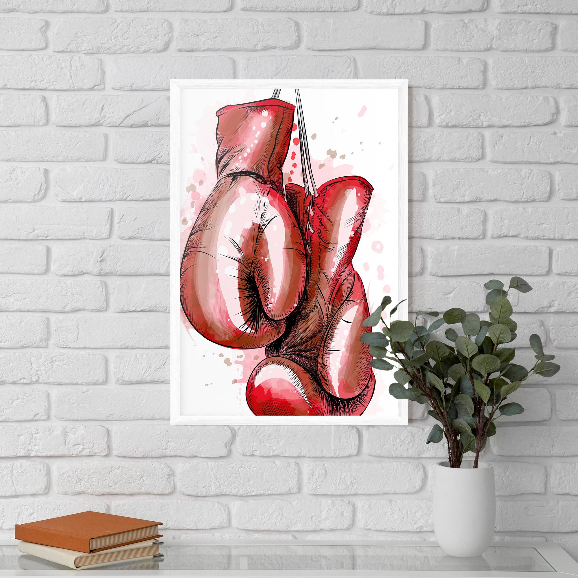 Gerahmte Poster Red Painted Gloves mockup 5