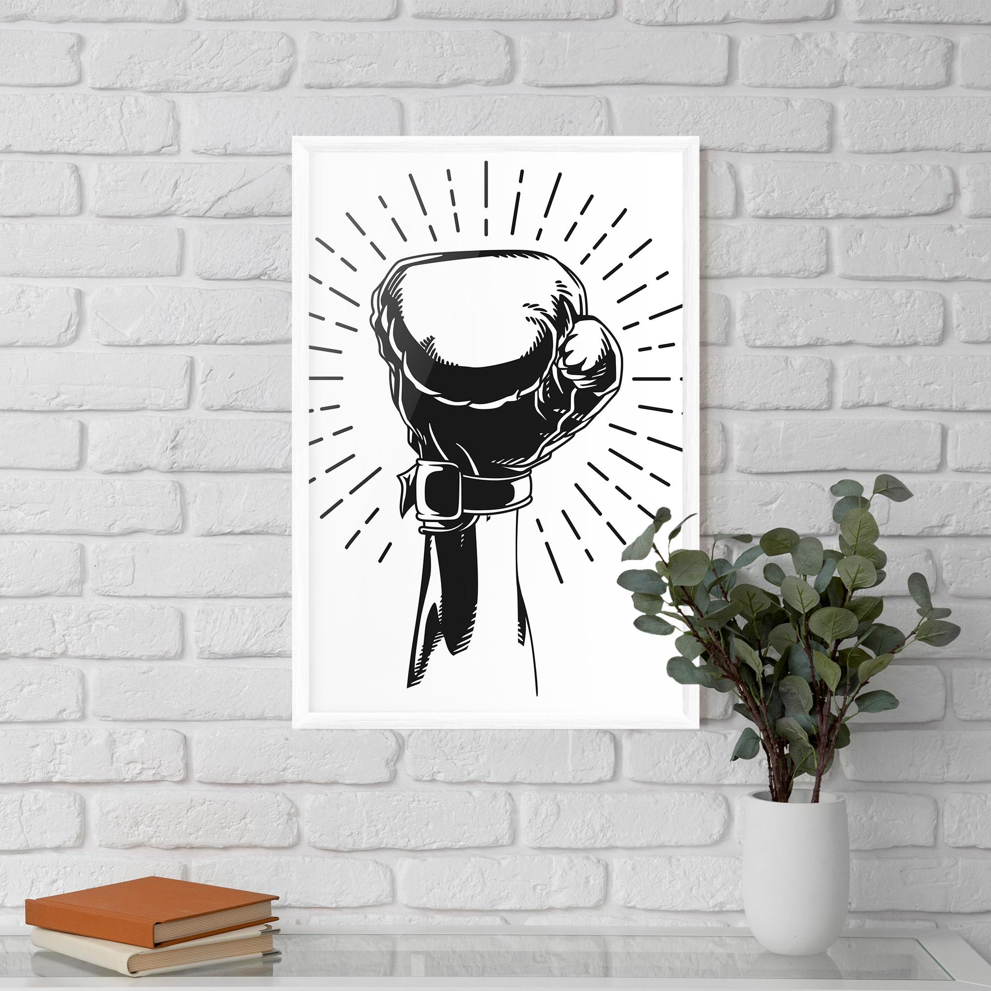 Gerahmte Poster White Hand Boxing mockup 5