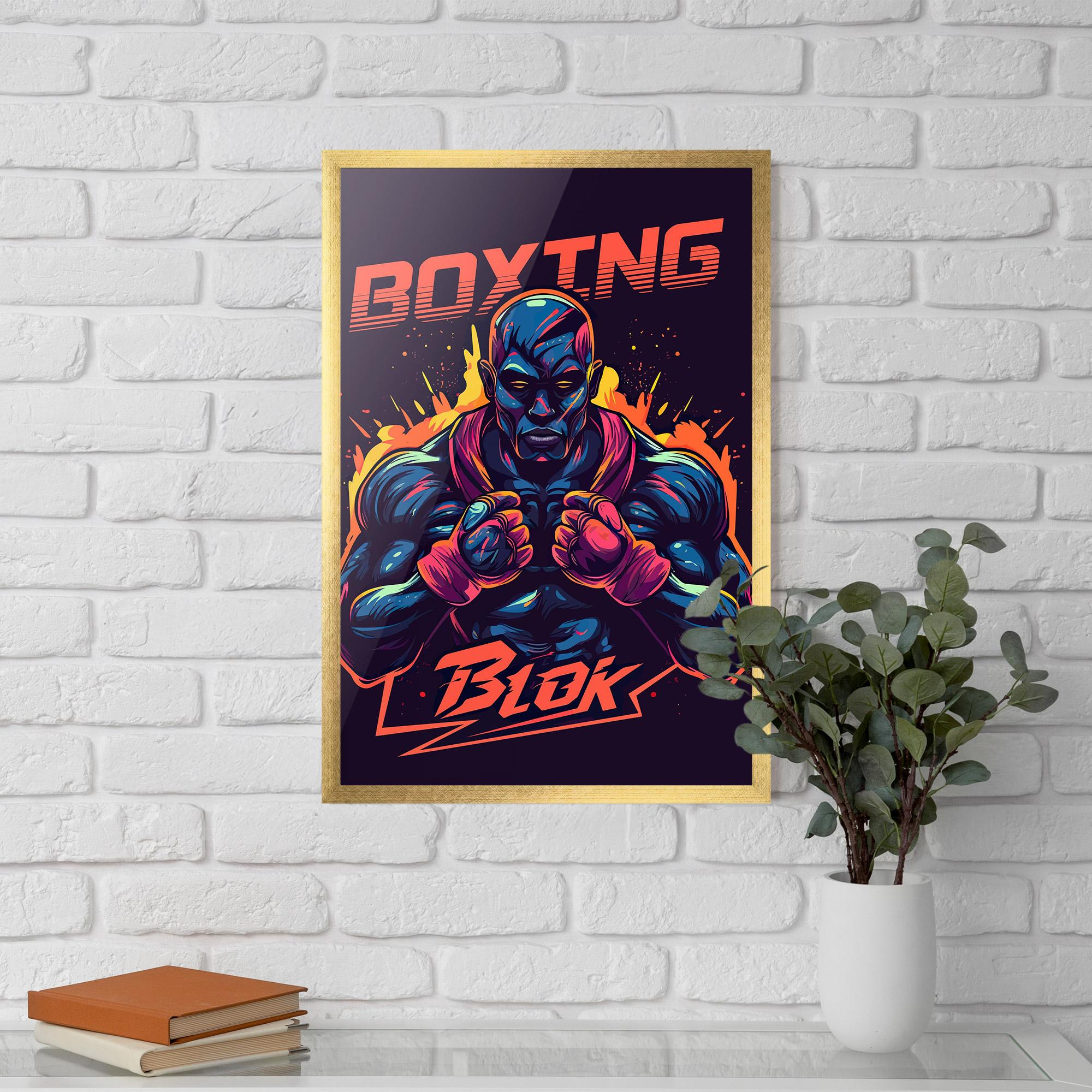 Gerahmte Poster Boxing Blok mockup 5