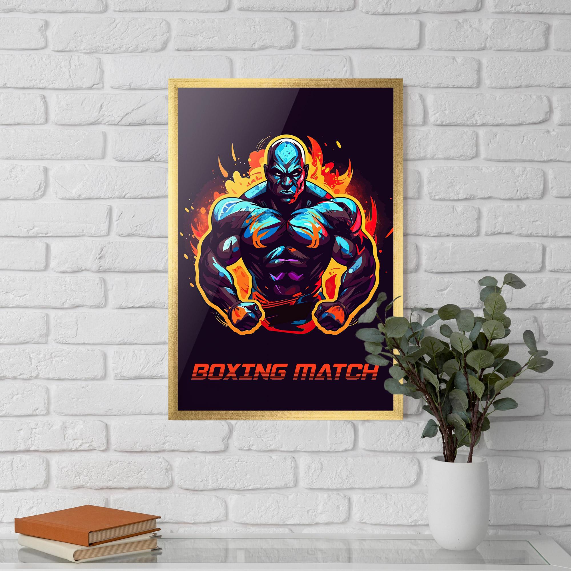 Gerahmte Poster Boxing Strong Match mockup 5
