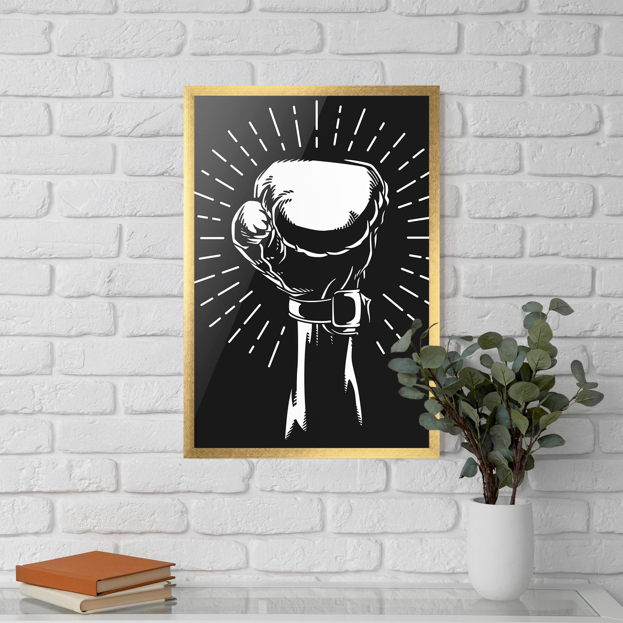 Gerahmte Poster Grey Hand Boxing mockup 5