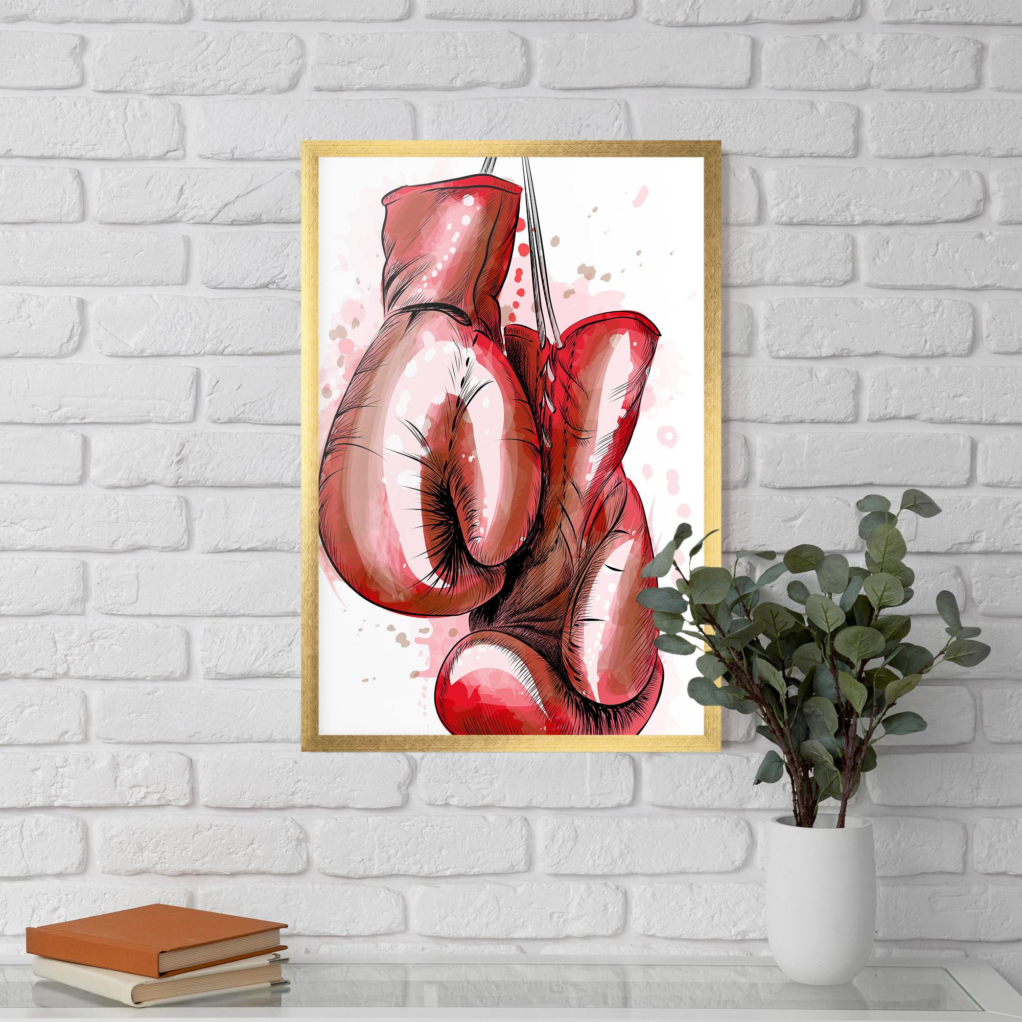 Gerahmte Poster Red Painted Gloves mockup 5