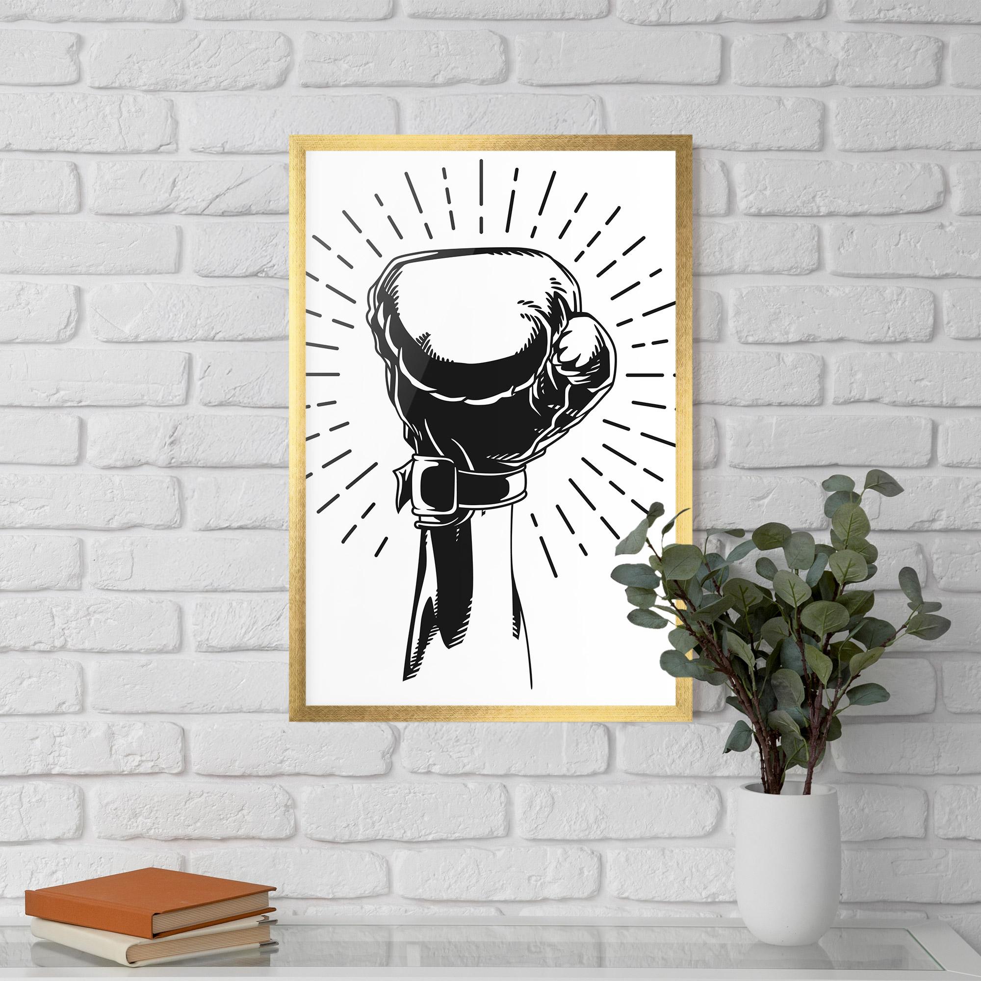 Gerahmte Poster White Hand Boxing mockup 5