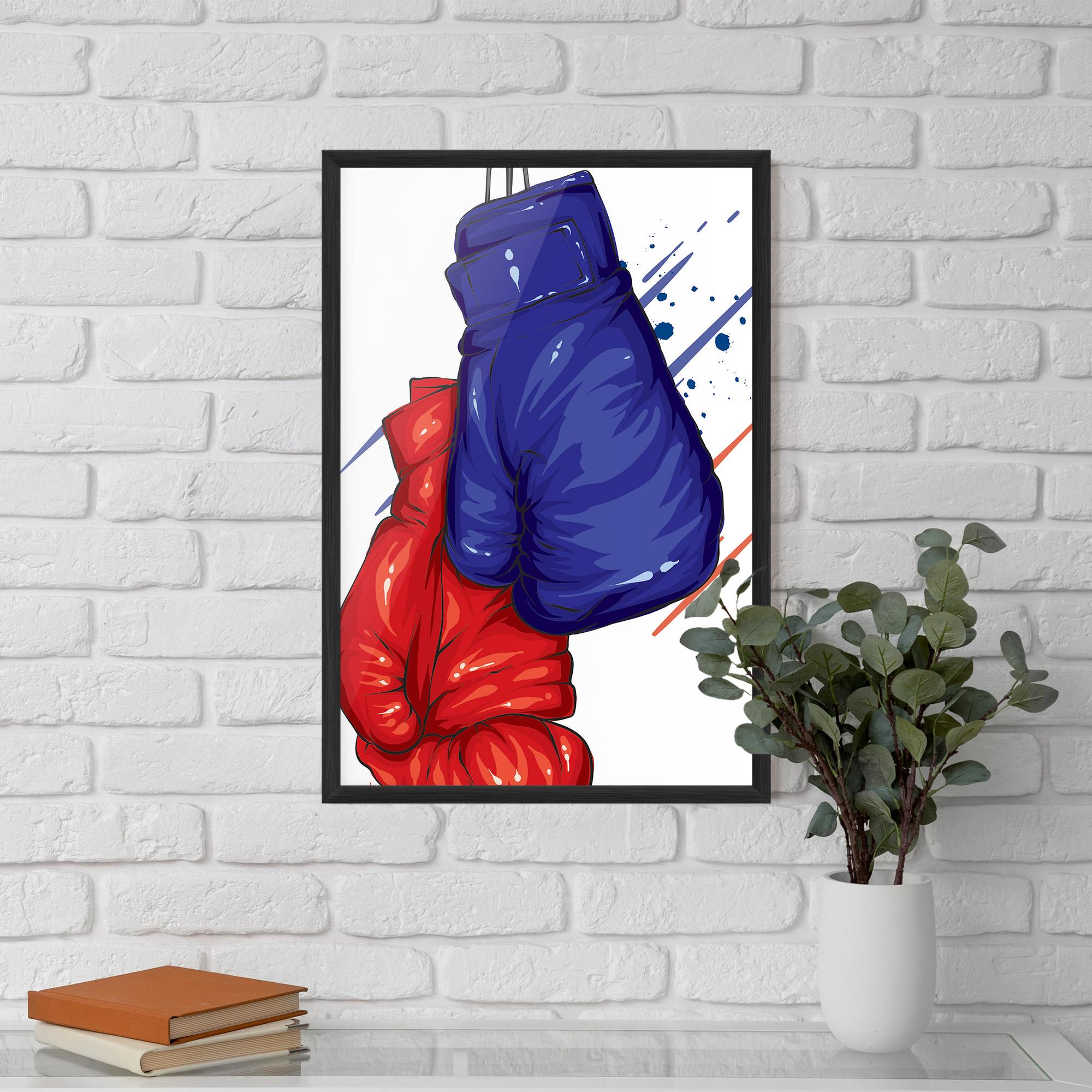 Gerahmte Poster Blue Red Gloves mockup 5