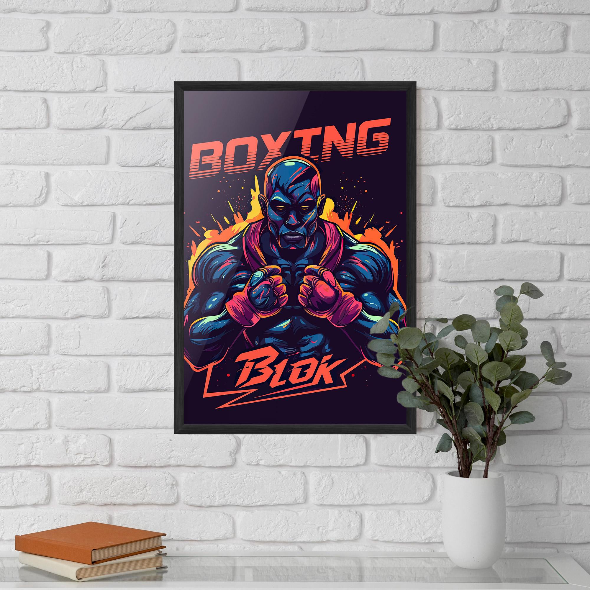 Gerahmte Poster Boxing Blok mockup 5