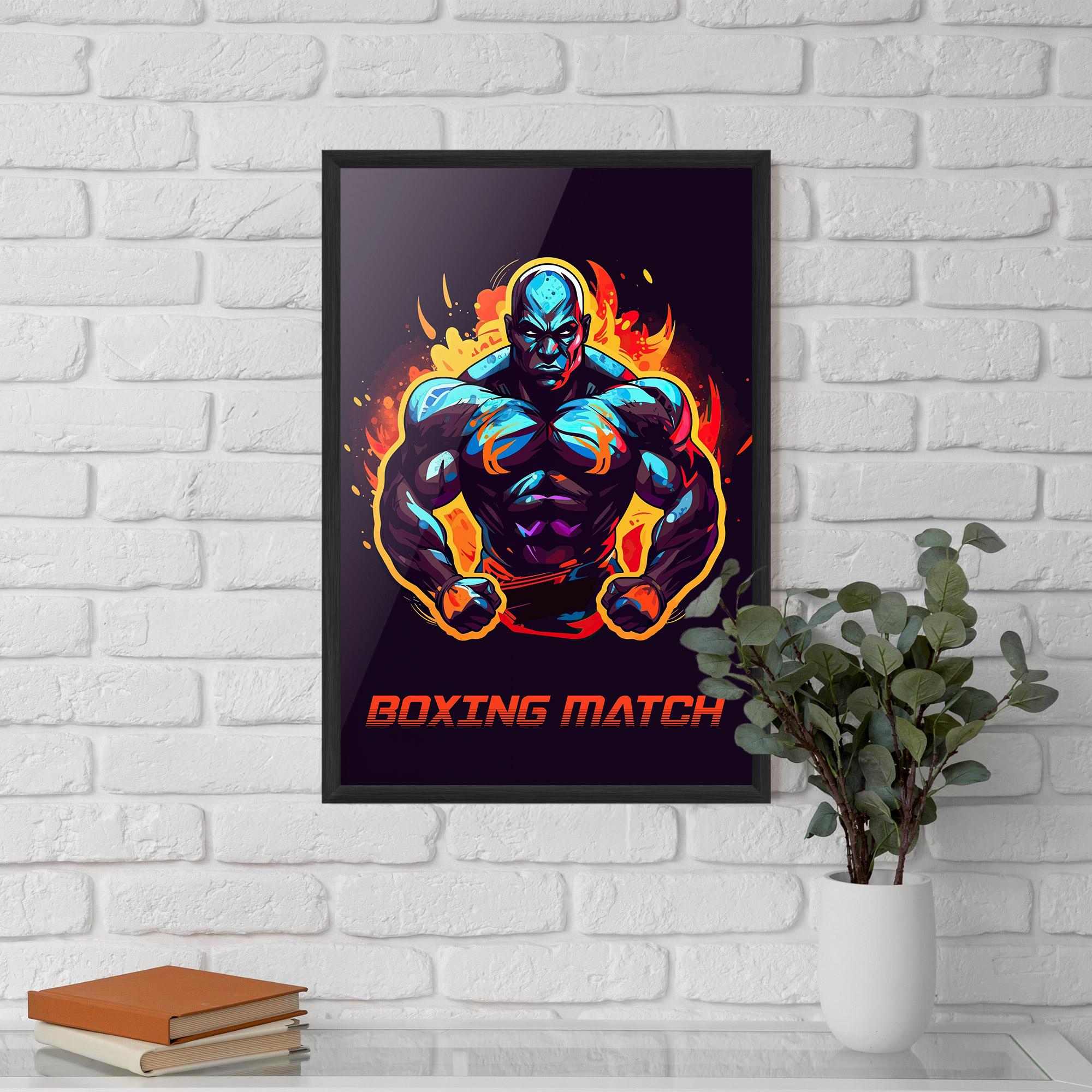 Gerahmte Poster Boxing Strong Match mockup 5