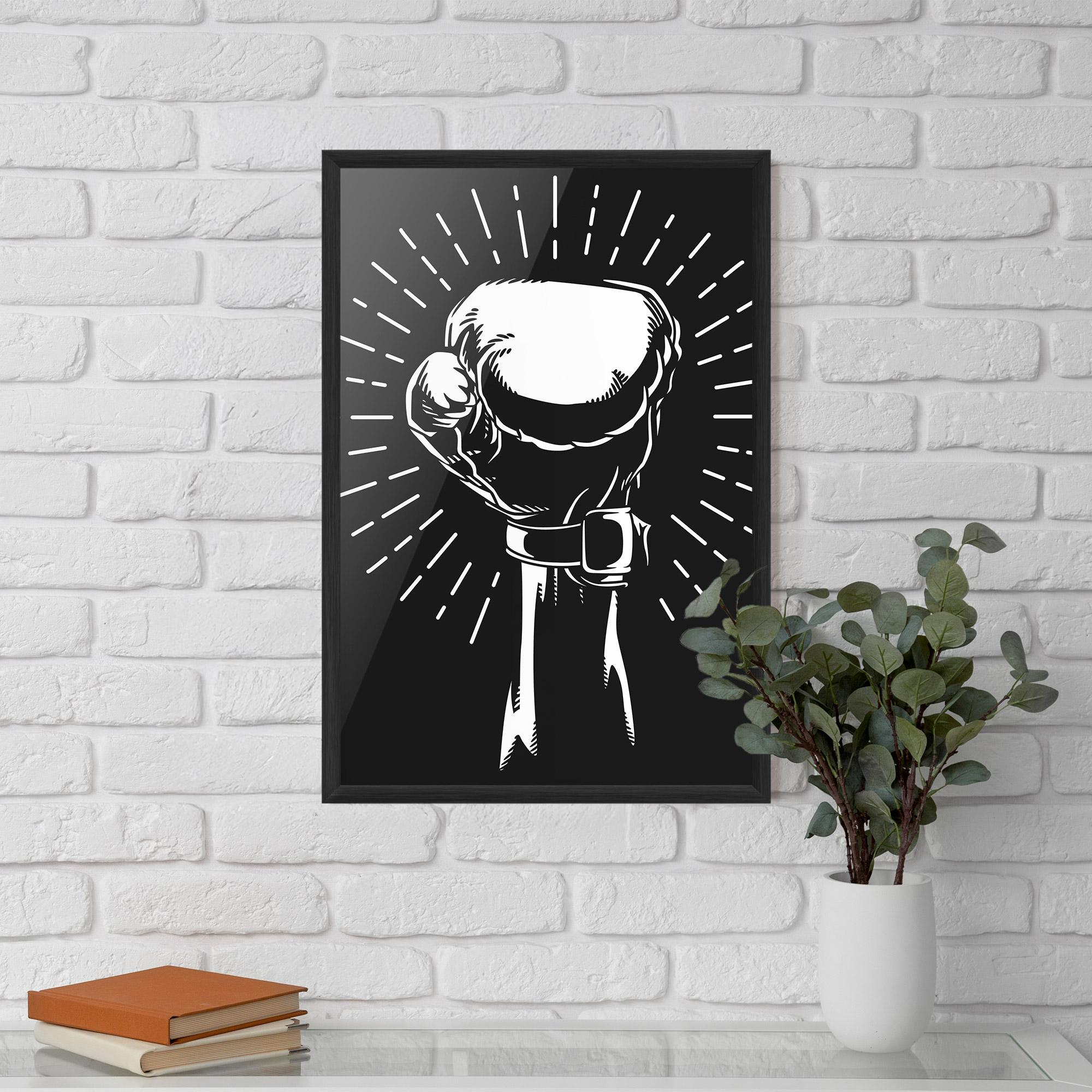 Gerahmte Poster Grey Hand Boxing mockup 5