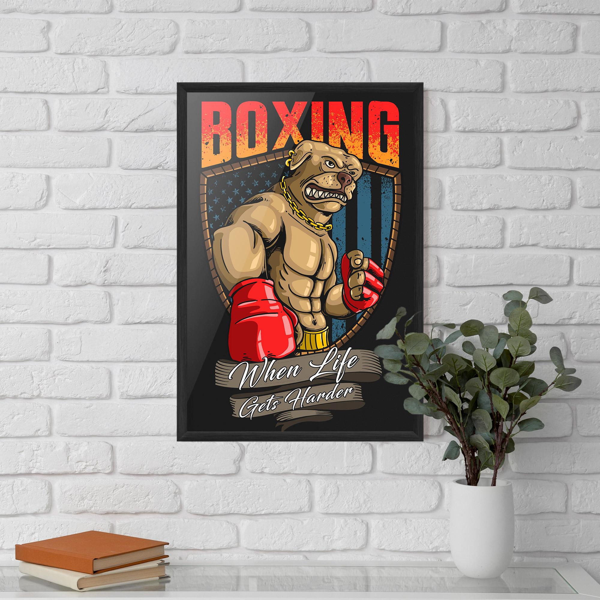 Gerahmte Poster Pitbull Boxer mockup 5