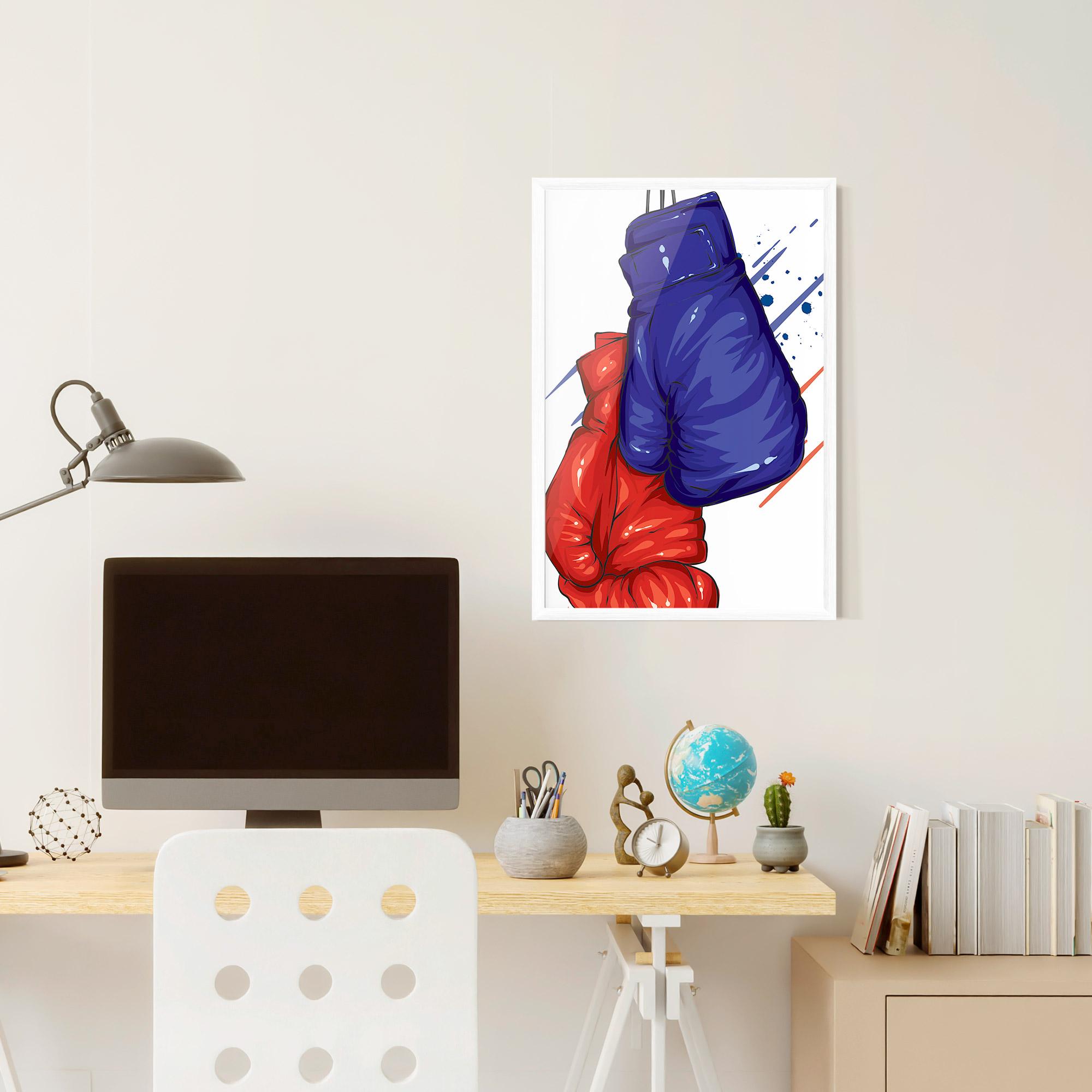Gerahmte Poster Blue Red Gloves mockup 6