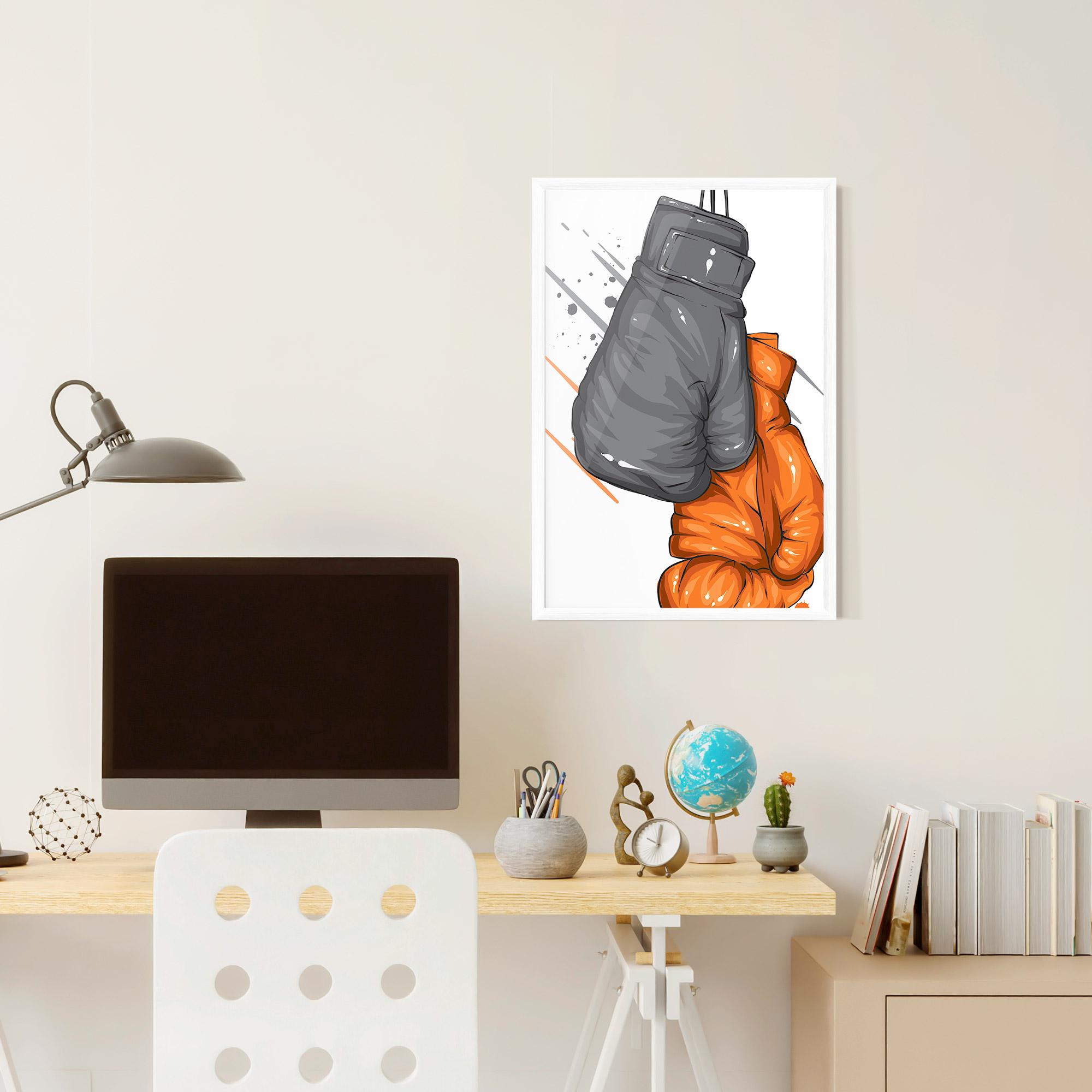 Gerahmte Poster Grey Orange Glove mockup 6