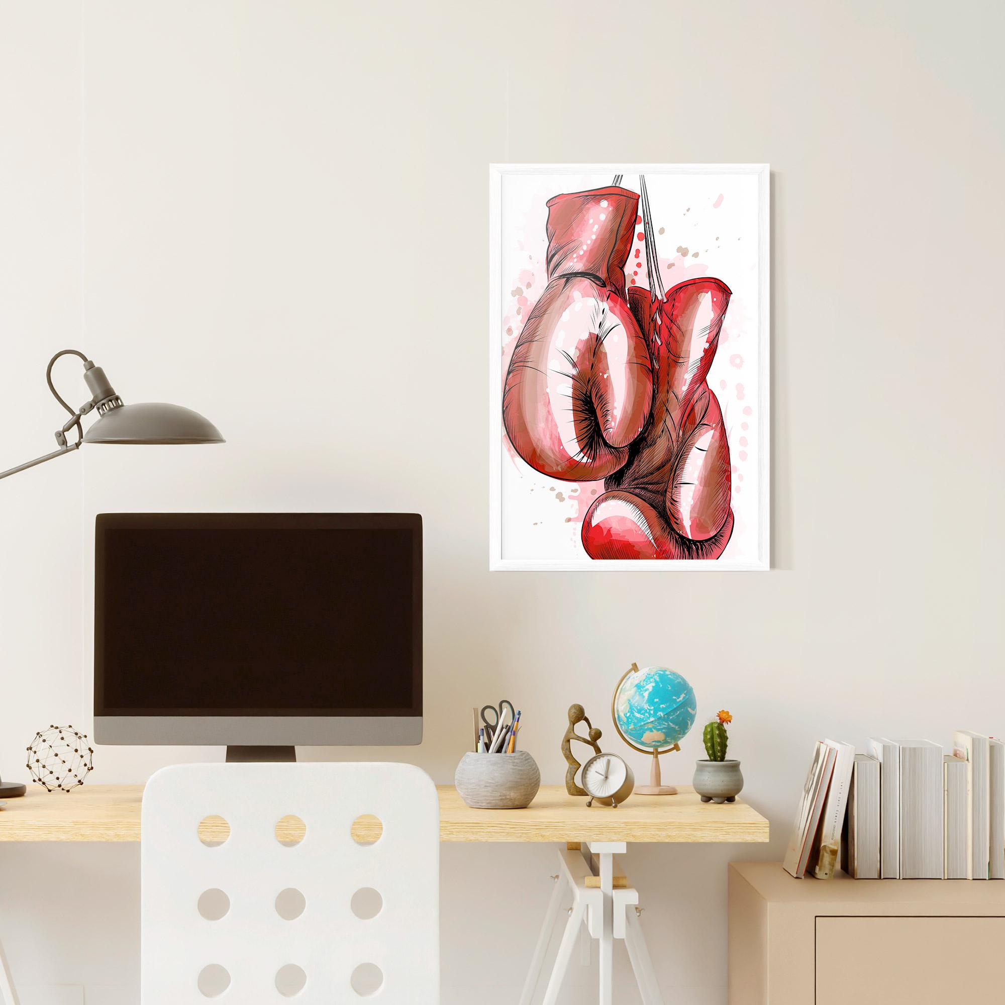 Gerahmte Poster Red Painted Gloves mockup 6