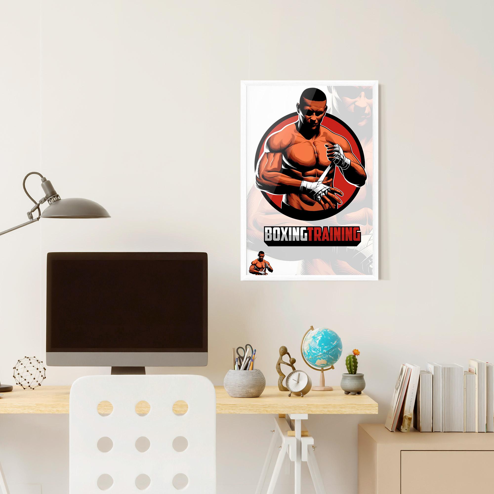 Gerahmte Poster Training Fighter mockup 6