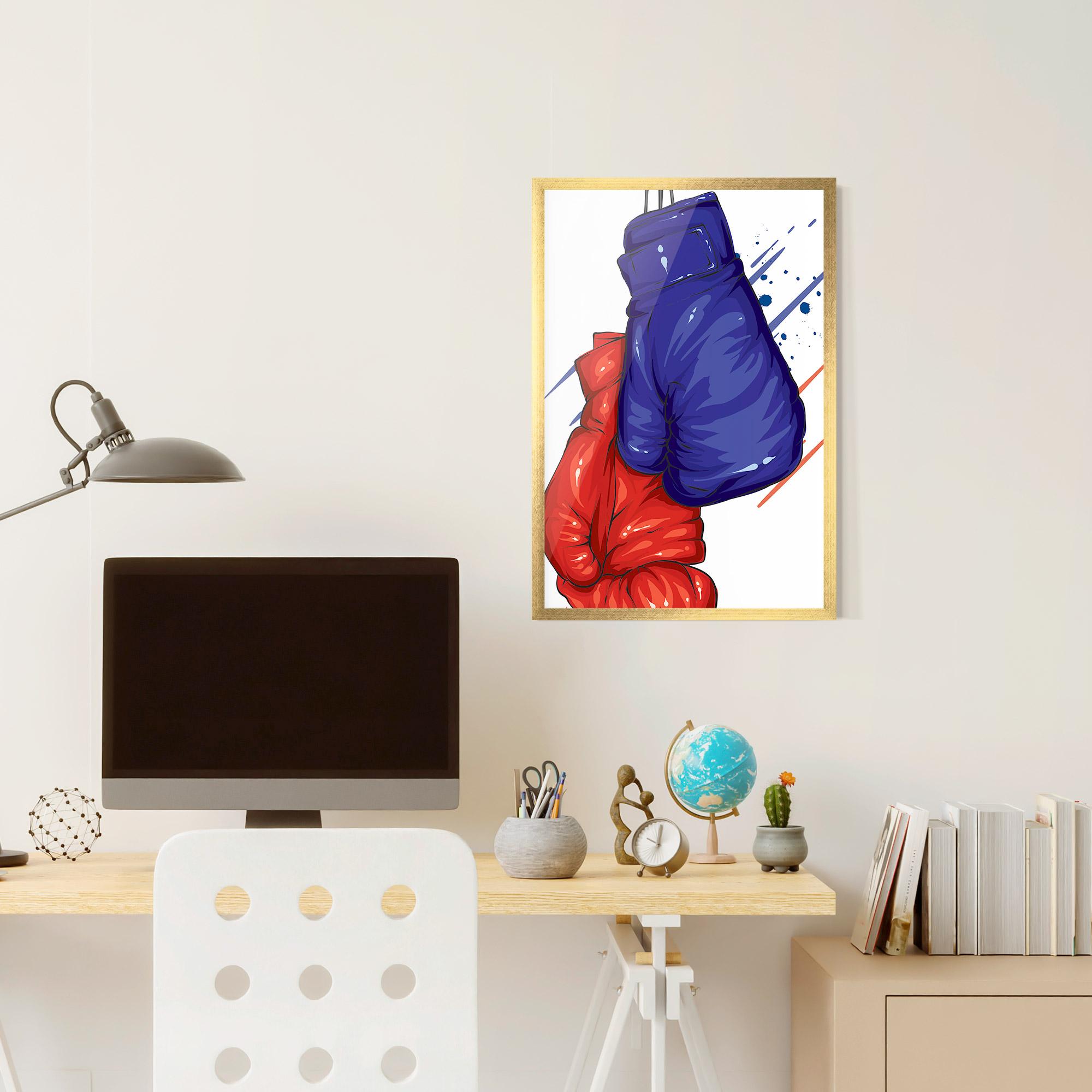 Gerahmte Poster Blue Red Gloves mockup 6