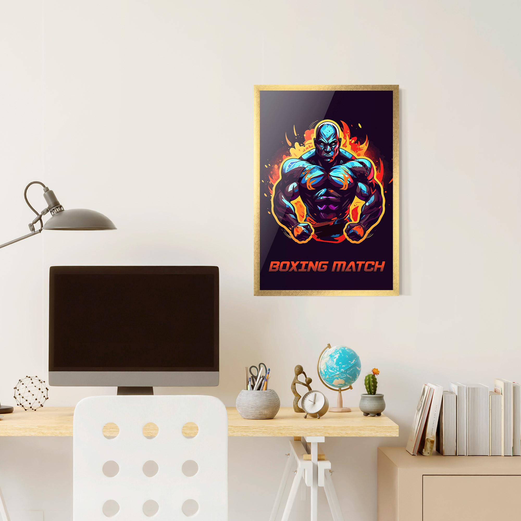Gerahmte Poster Boxing Strong Match mockup 6