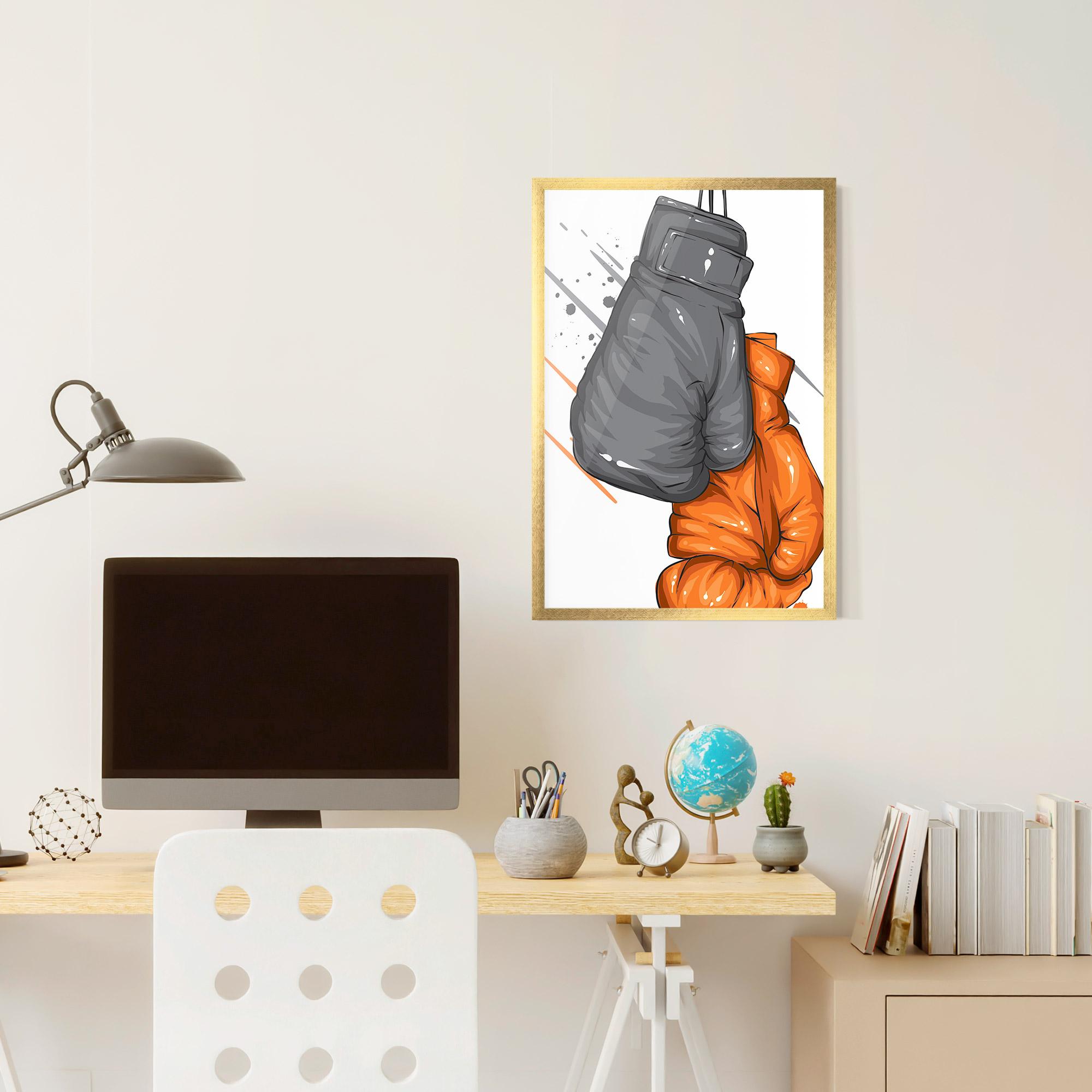 Gerahmte Poster Grey Orange Glove mockup 6