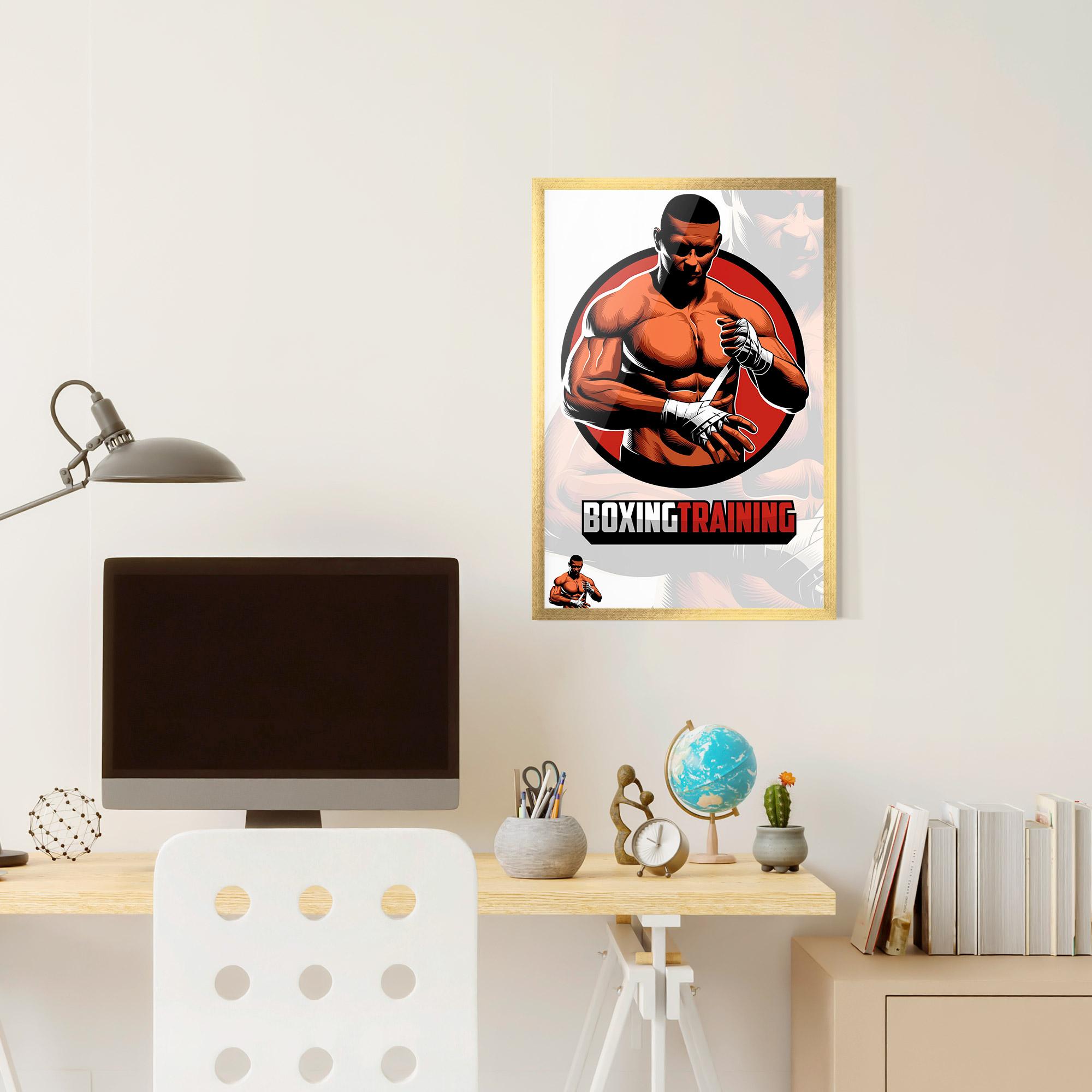 Gerahmte Poster Training Fighter mockup 6