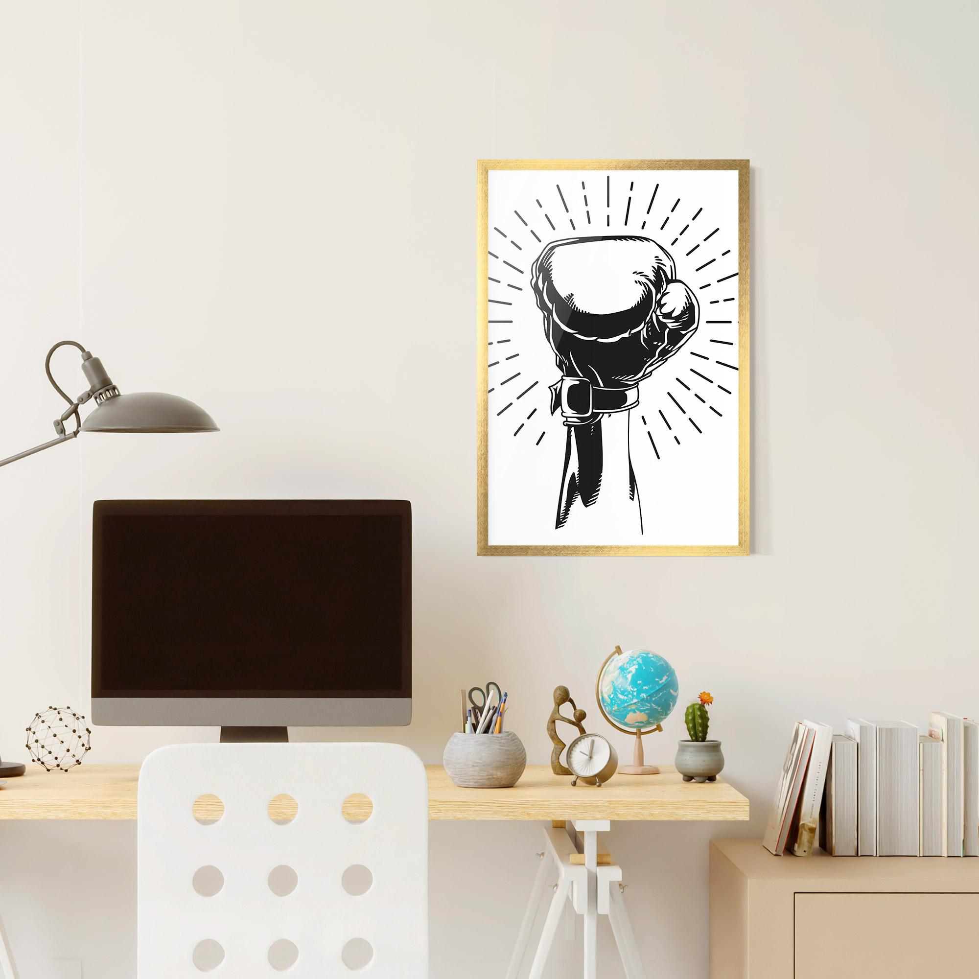 Gerahmte Poster White Hand Boxing mockup 6