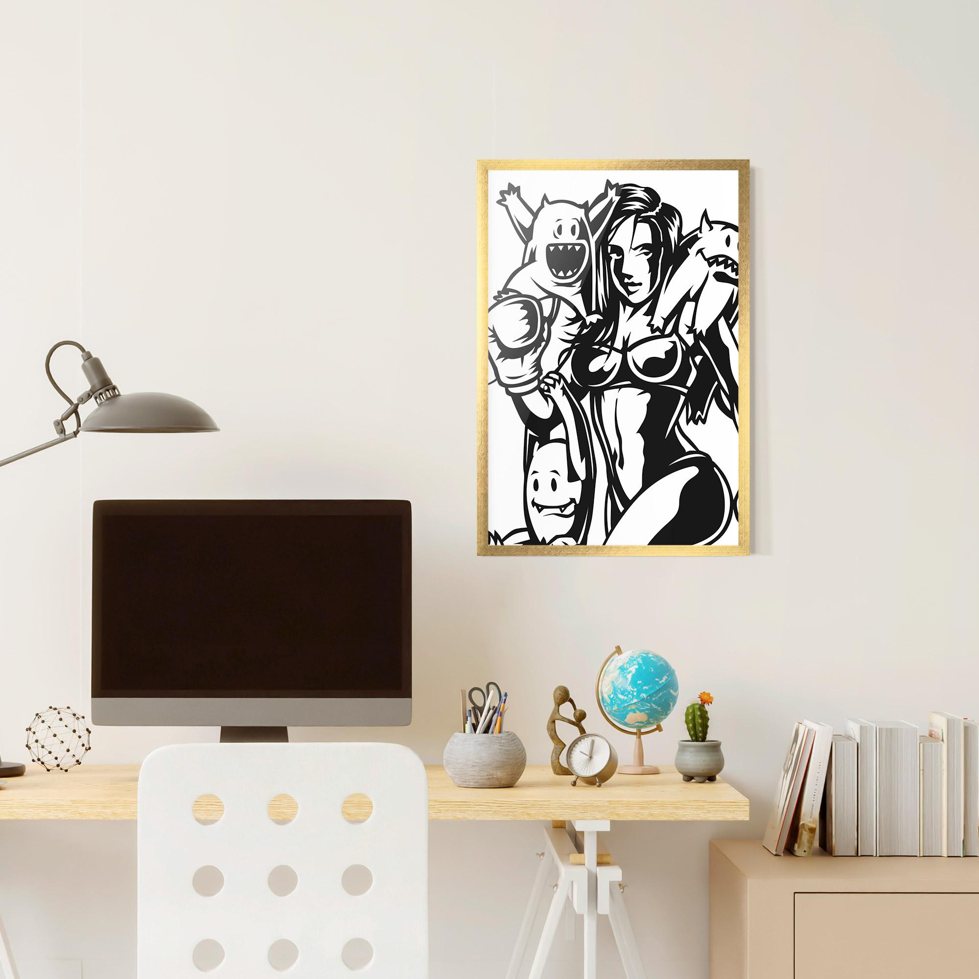 Gerahmte Poster Woman Boxing mockup 6