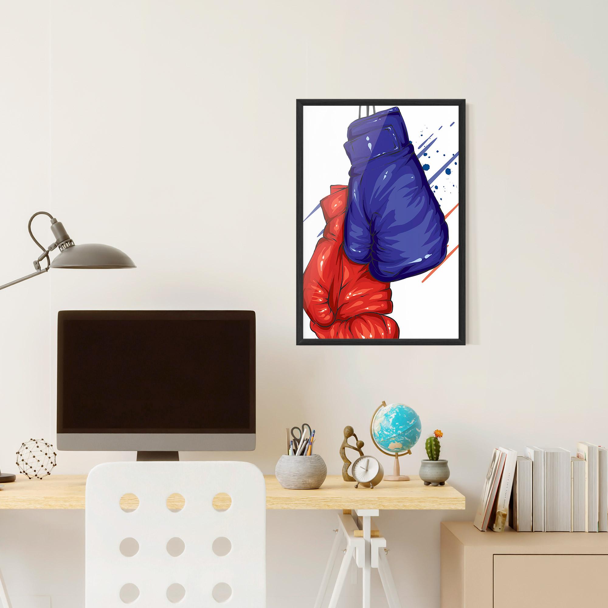 Gerahmte Poster Blue Red Gloves mockup 6