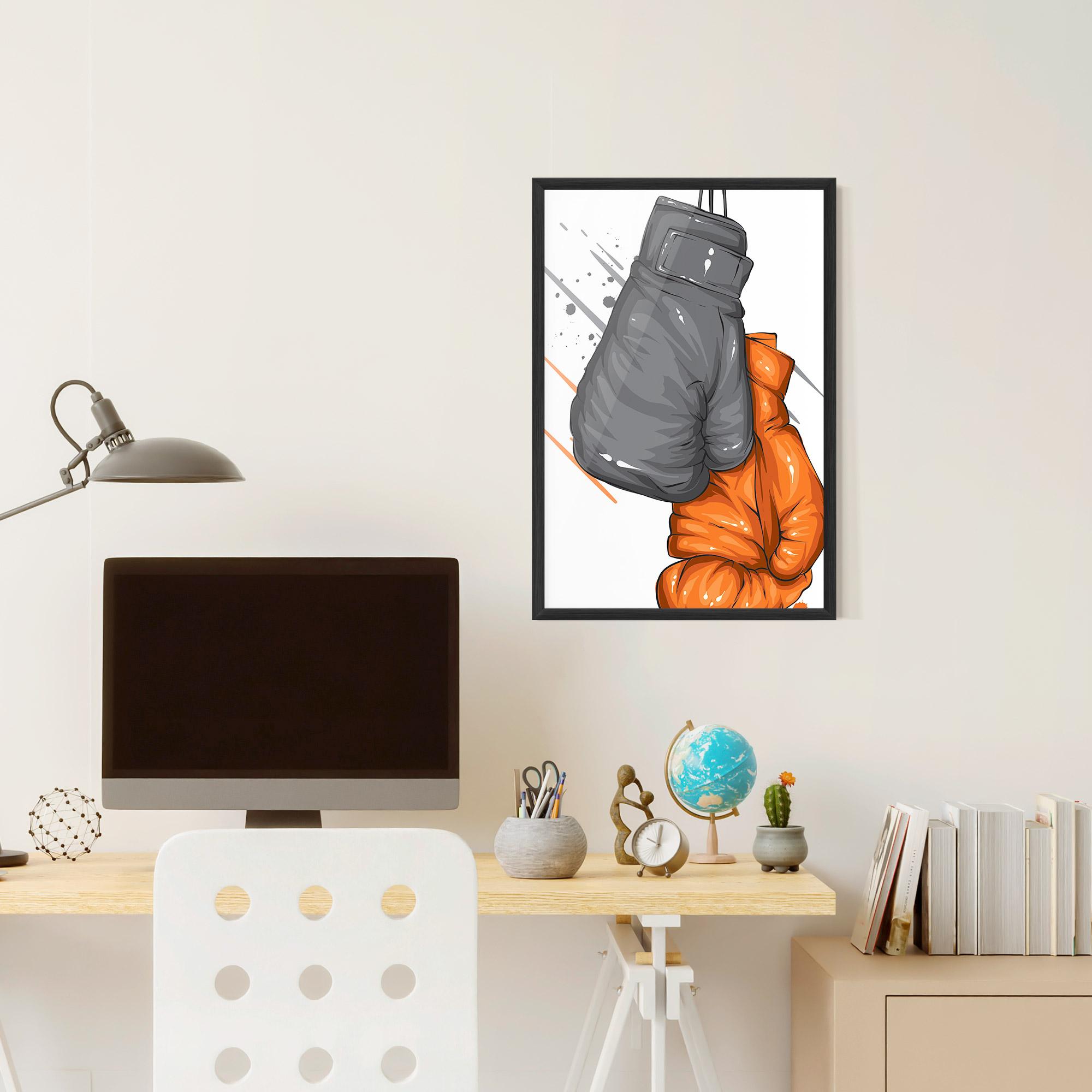 Gerahmte Poster Grey Orange Glove mockup 6