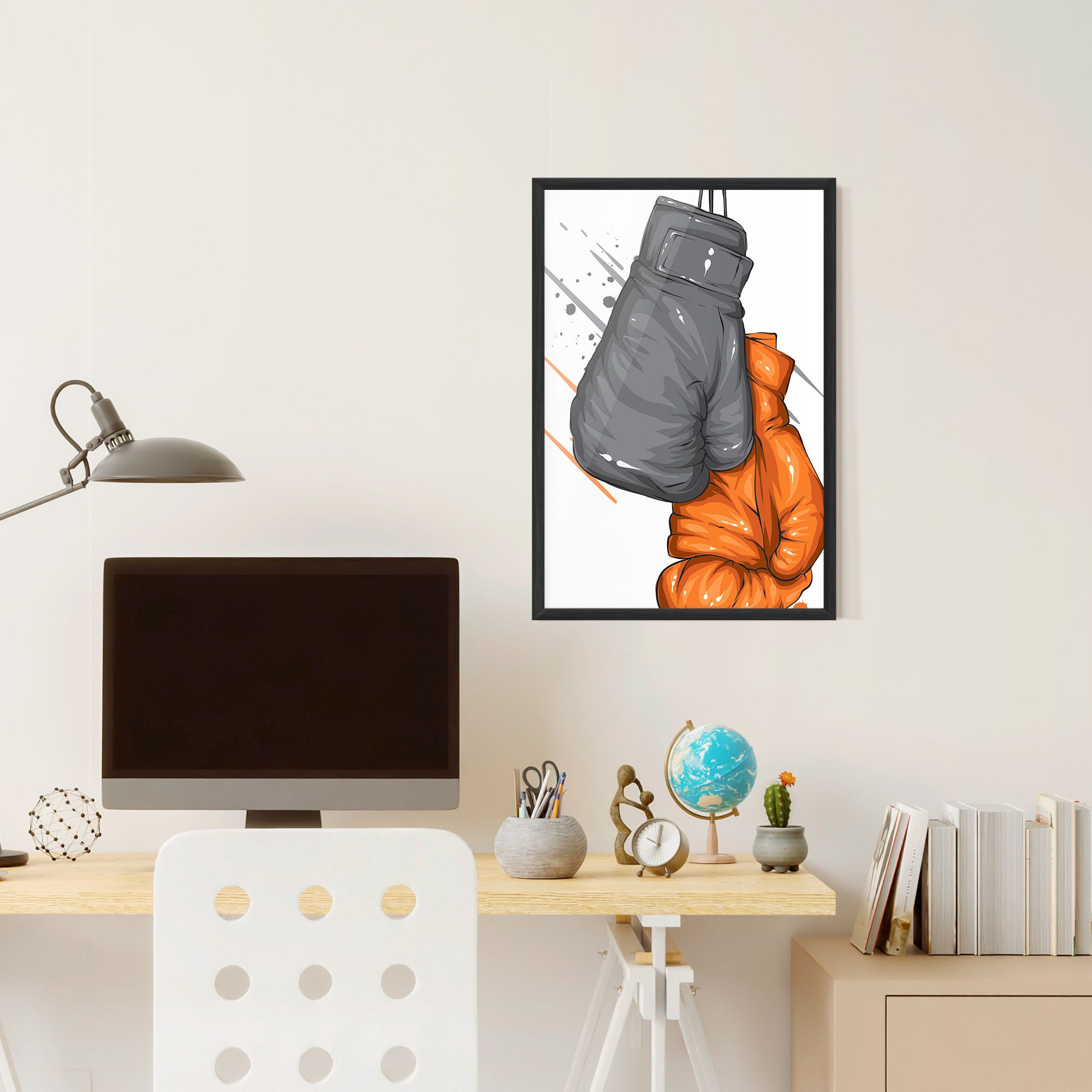 Grey Orange Glove mockup 6