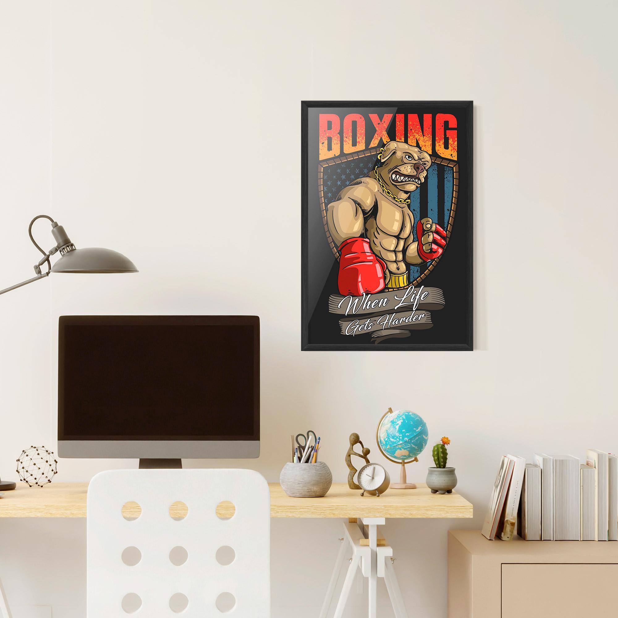 Gerahmte Poster Pitbull Boxer mockup 6