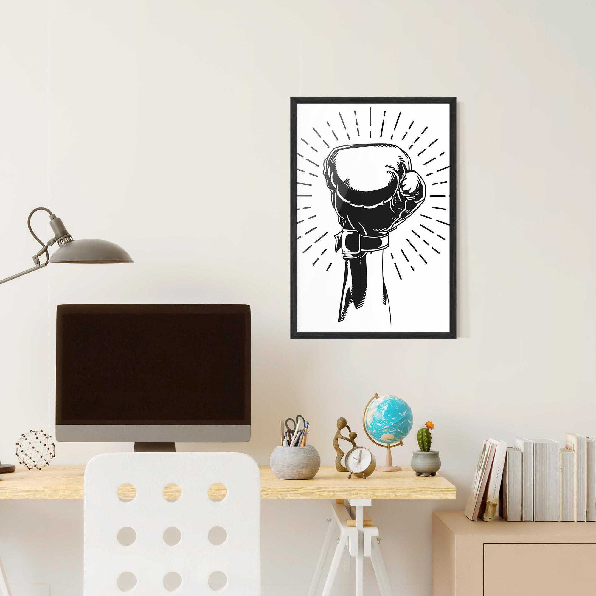 Gerahmte Poster White Hand Boxing mockup 6