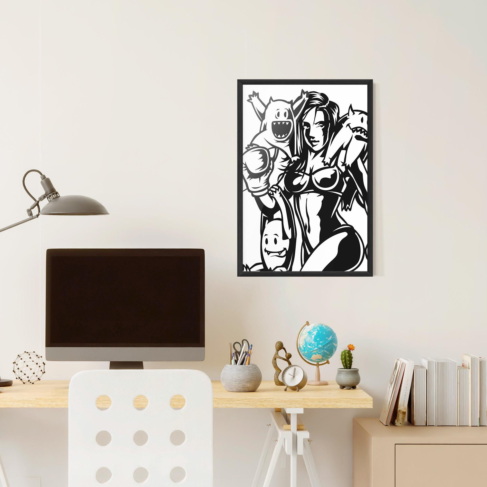 Gerahmte Poster Woman Boxing mockup 6