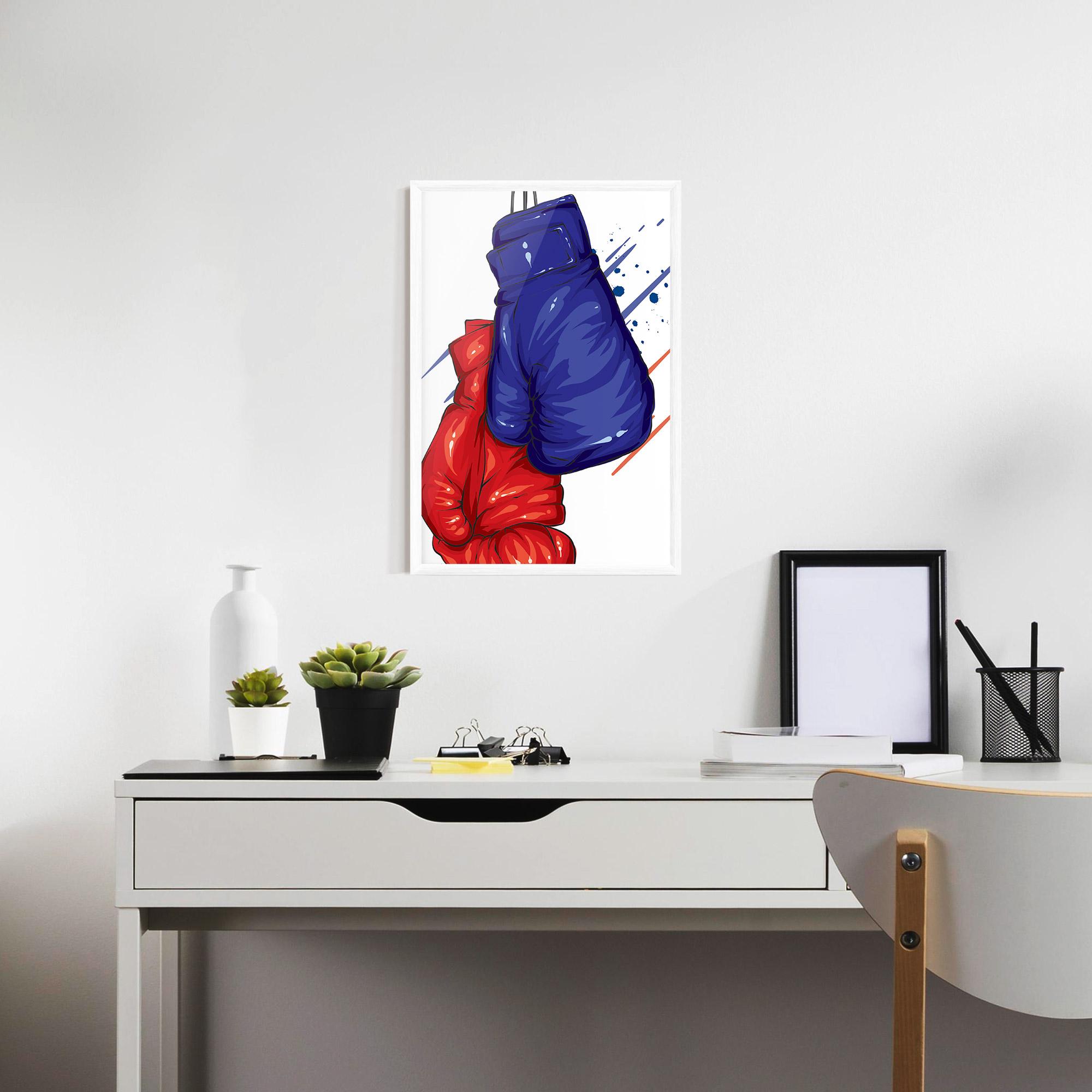 Gerahmte Poster Blue Red Gloves mockup 7