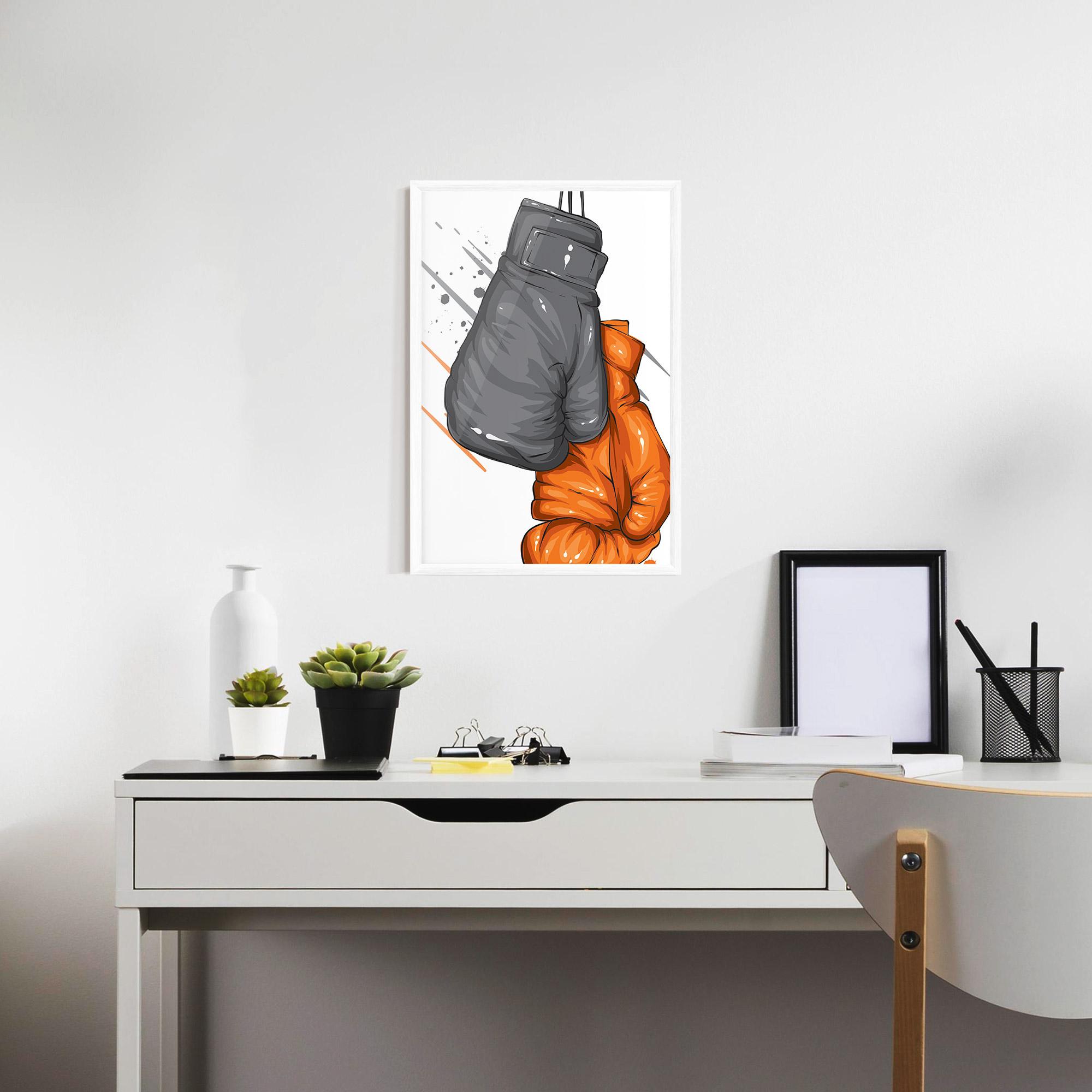 Gerahmte Poster Grey Orange Glove mockup 7